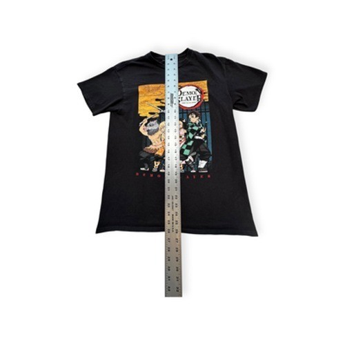 Demon Slayer Black Crew Neck Short Sleeve Cotton Men All Seasons T-Shirt Medium