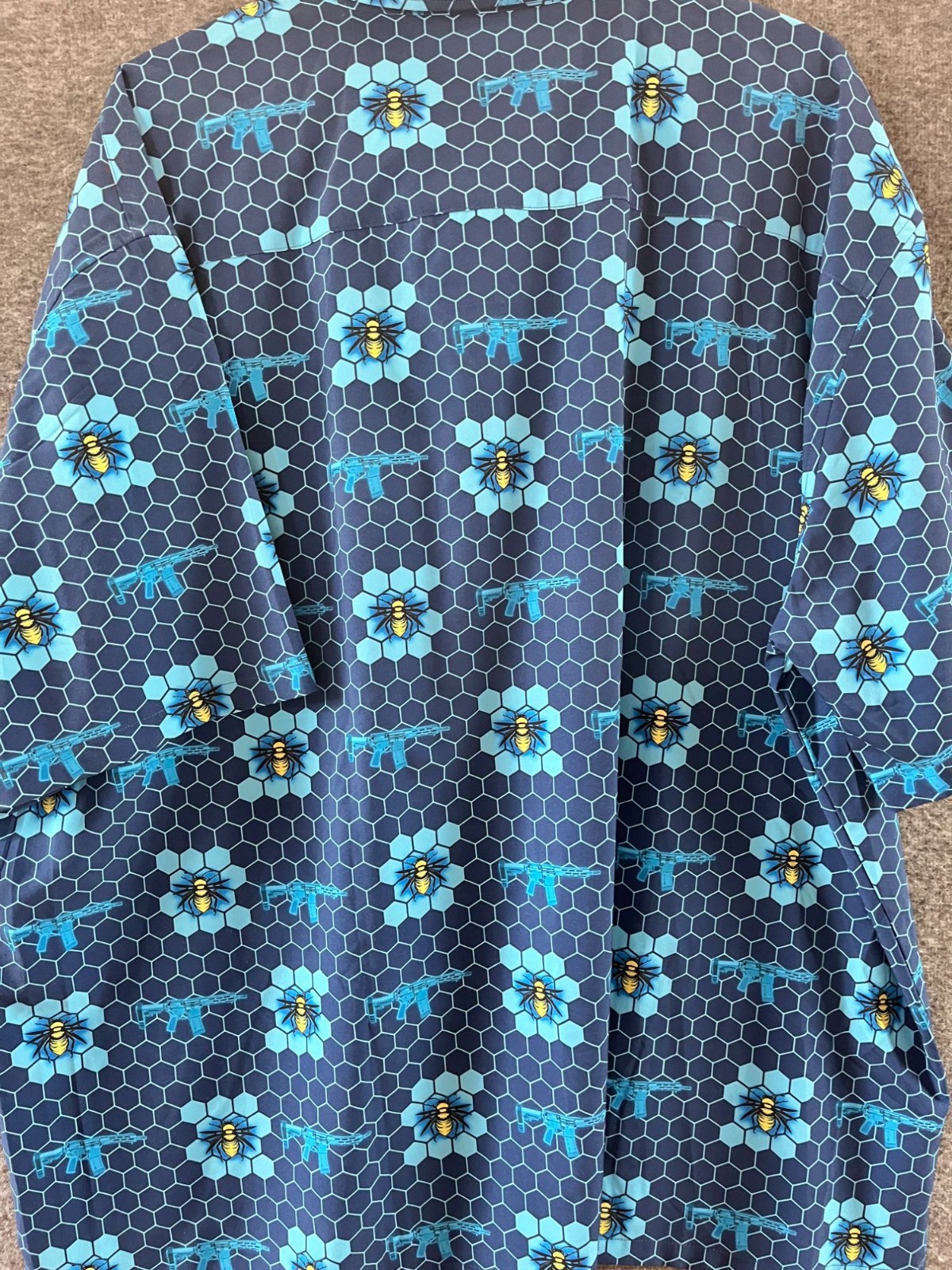 retro rifle sting ops bees honey hive deep blue mens short sleeve 4xl shirt