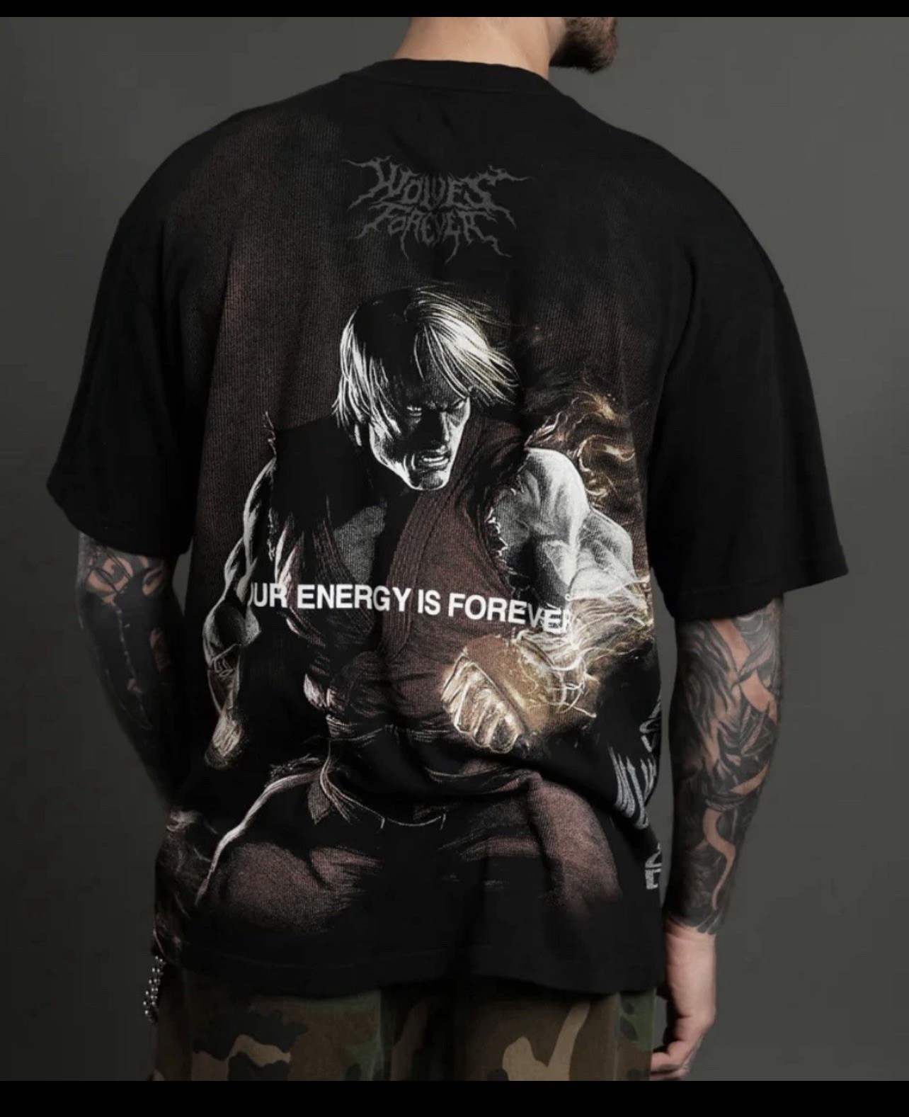 DARC SPORT STREET FIGHTER KEN “SIDE BY SIDE” SERIES OVERSIZED TEE IN BLACK XL