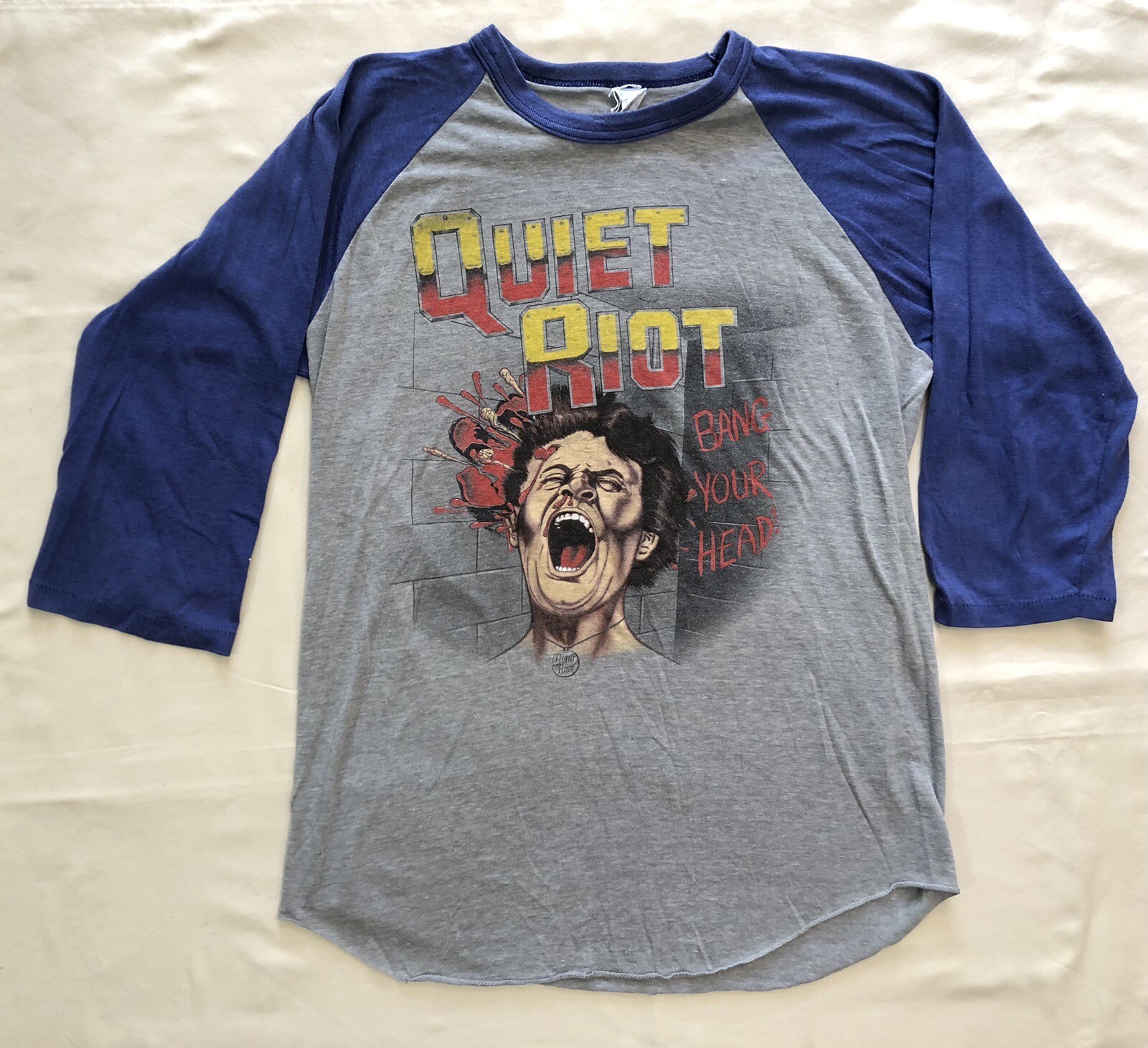 RARE 80’s Quiet Riot Shirt Metal Health Tour 1983 Bang Your Head 3/4 Sleeves L