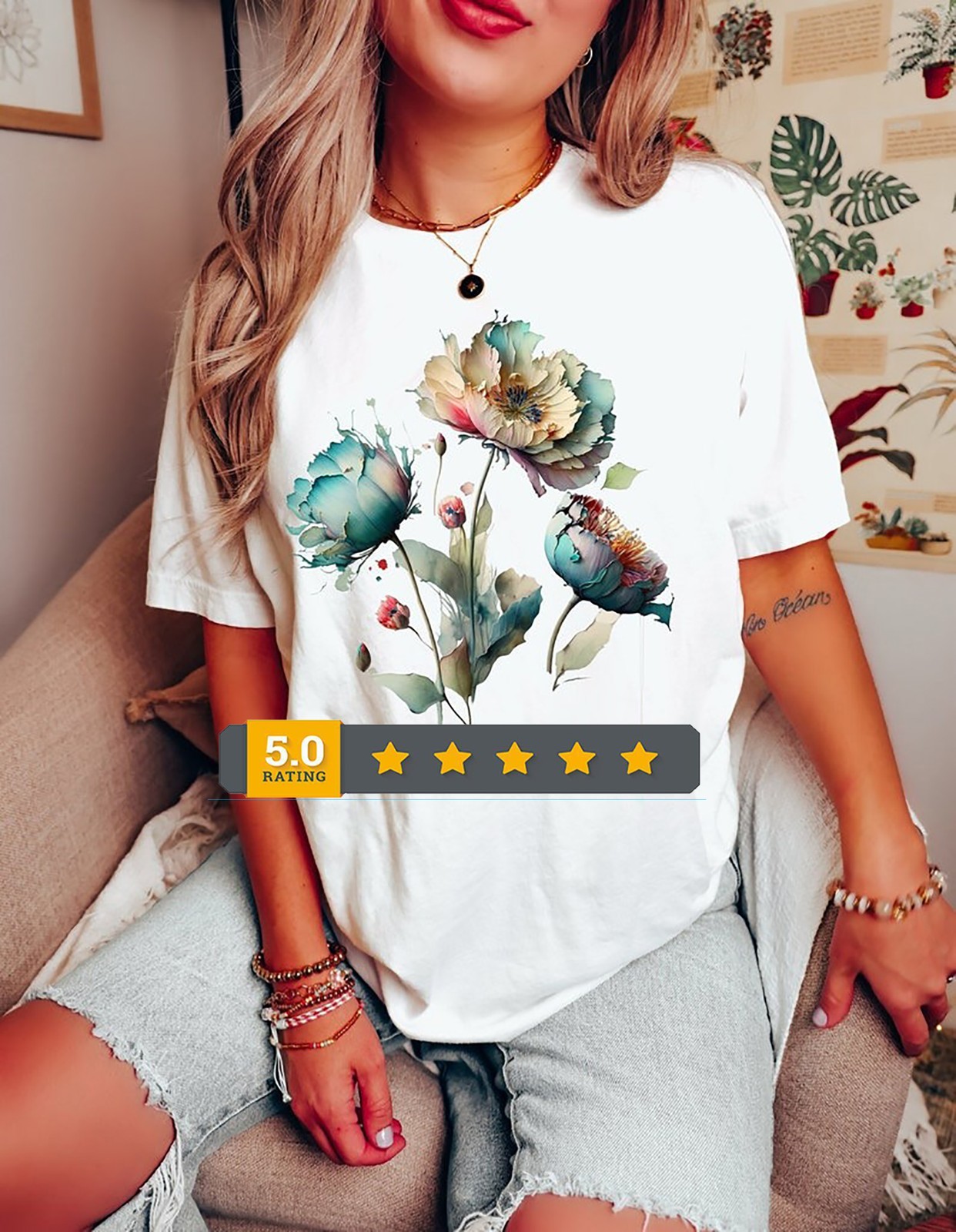 2025/Watercolor Flower Tee, Summer Shirt, Flower Lover Shirt, Nature lover Shirt