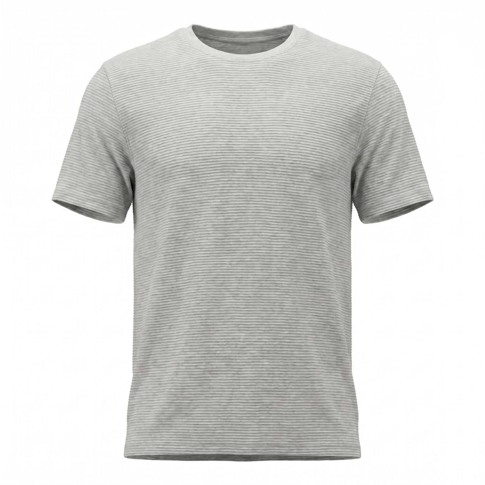 Hedge Mens Sand Mel Horizontal Ribbed Knit Short Sleeve Casual Tee Sz Lg Gray
