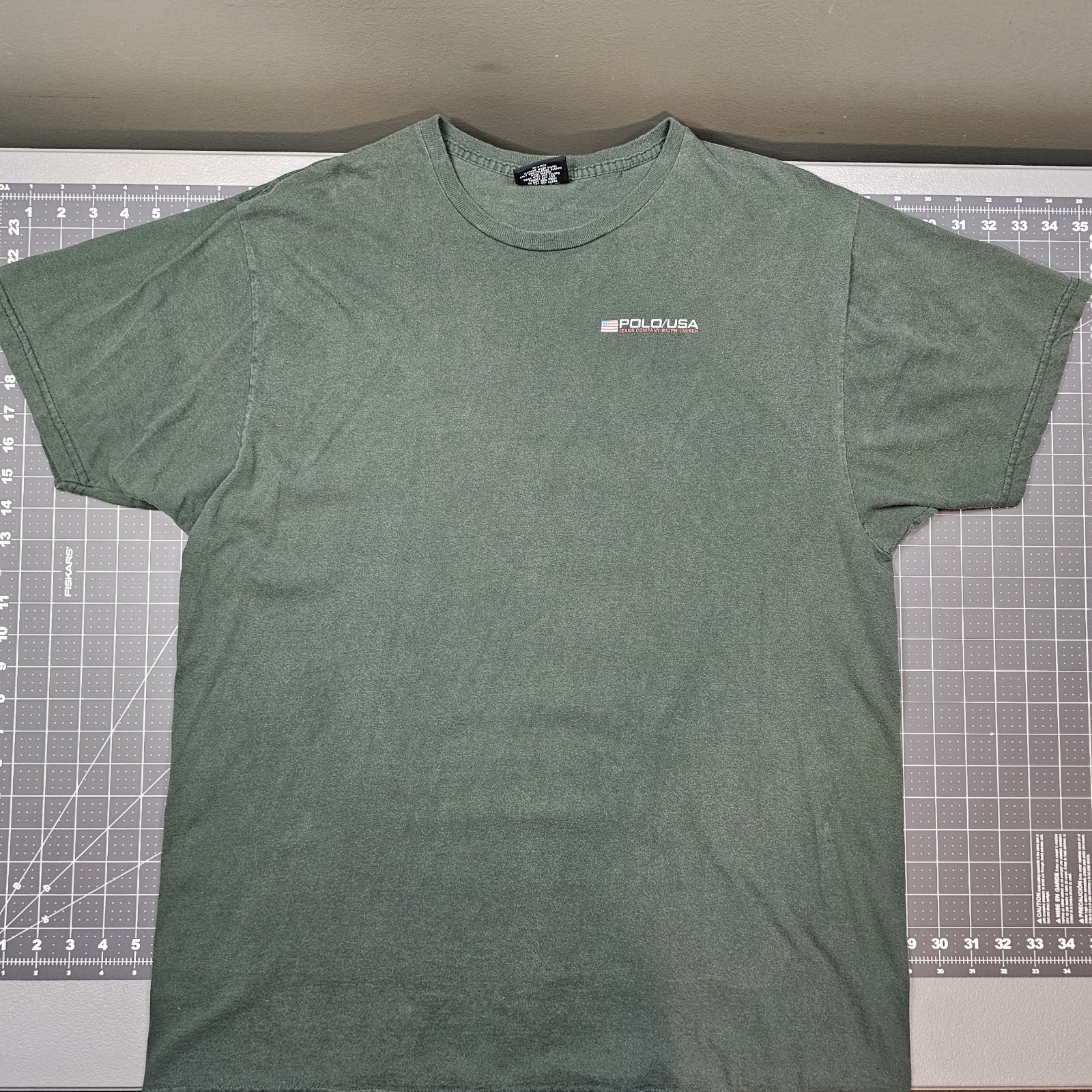 Vintage Polo Jeans Co Tshirt Ralph Lauren Green 90s Y2K Preppy Retro Classic