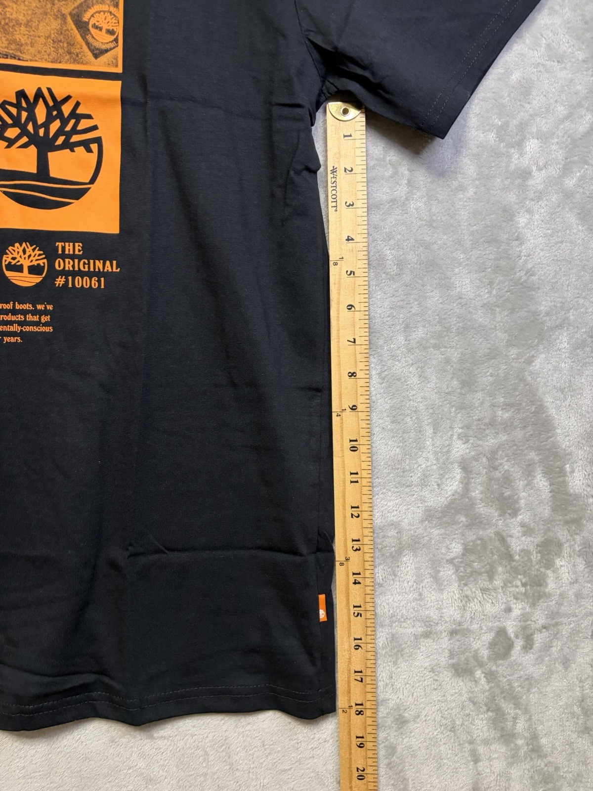 Timberland The Original #10061 Graphic Tee Shirt XXL Black Orange Boot Logo NWT