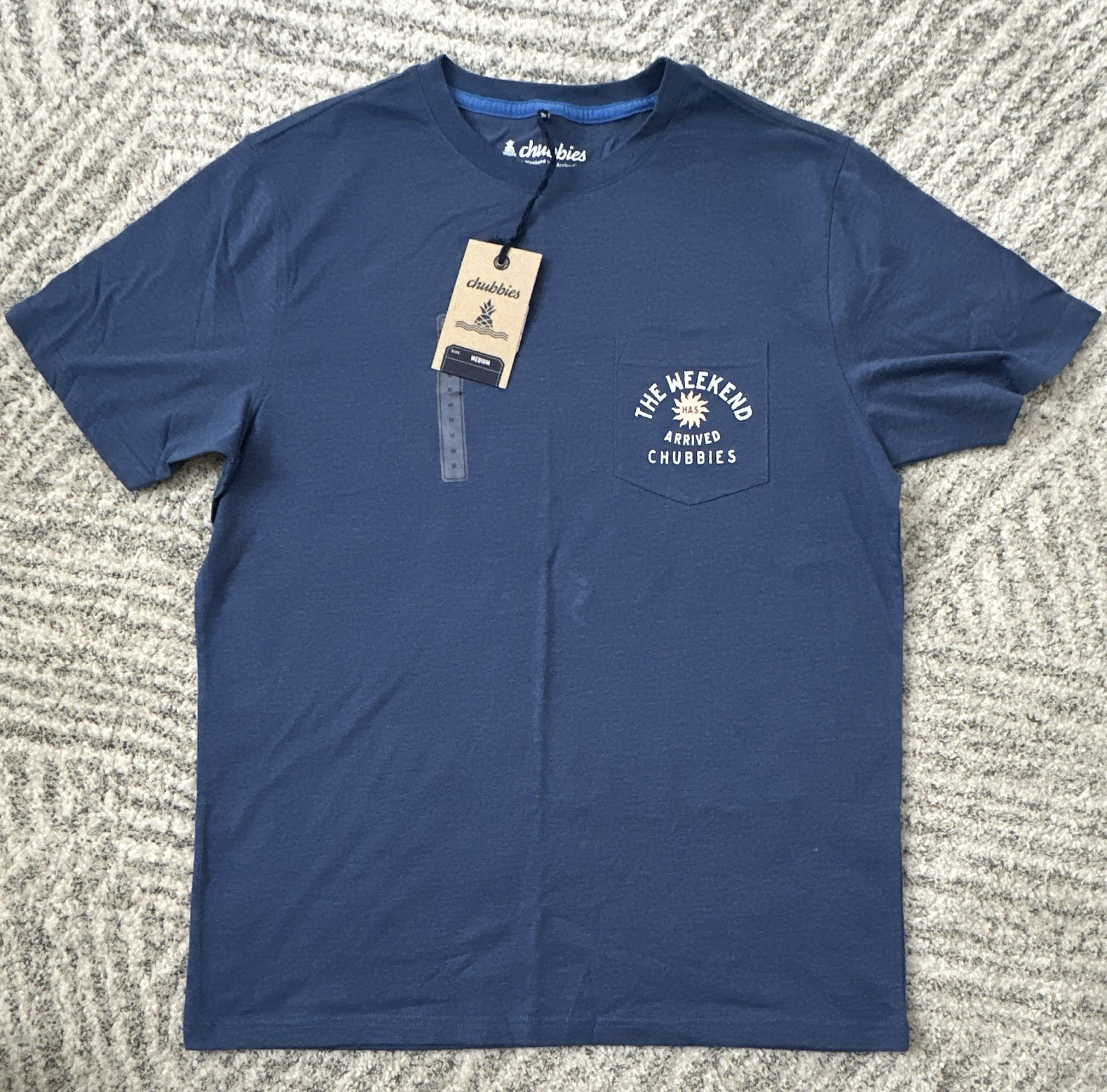 Chubbies The Weekend Has Arrived Navy Pocket Men’s T-Shirt Size M Short Sleeve