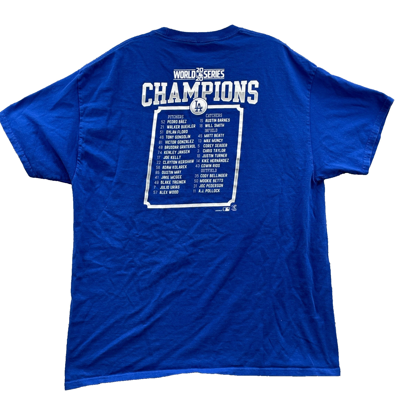 MLB LA Dodgers T-Shirt Men’s XL 2020 World Series Champions Baseball Sportswear