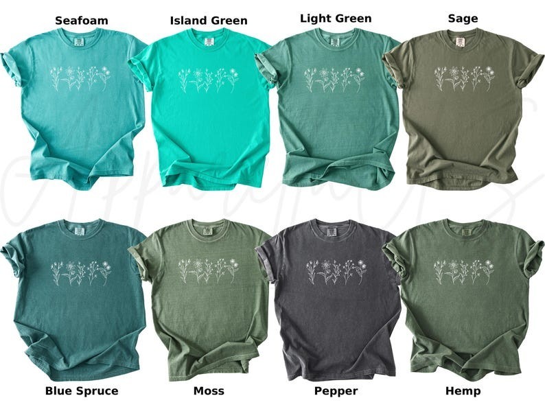 Comfort Colors Wildflower Shirt, Flower Shirt, Nature Shirt, Floral Cottagecore