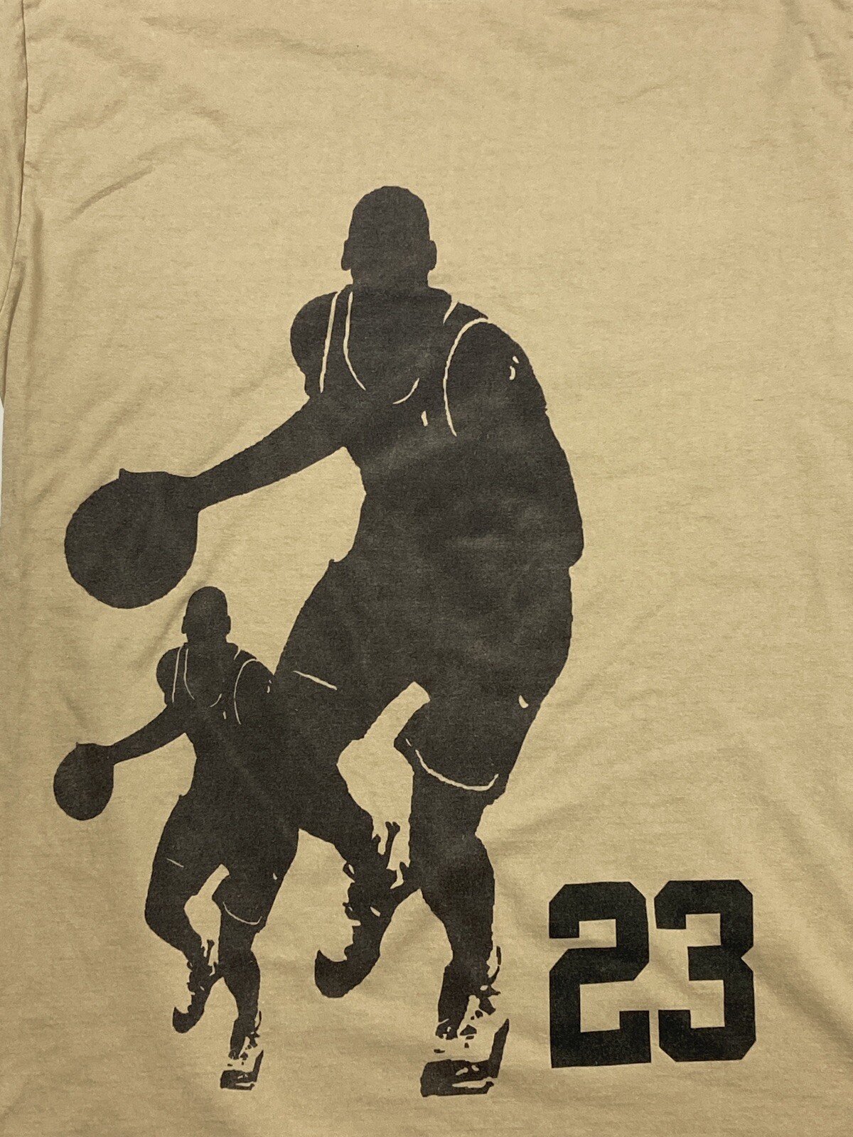 Michael Jordan 23 Silhouette Mens Cotton Graphic Tshirt 2XL Tan Noiz 502