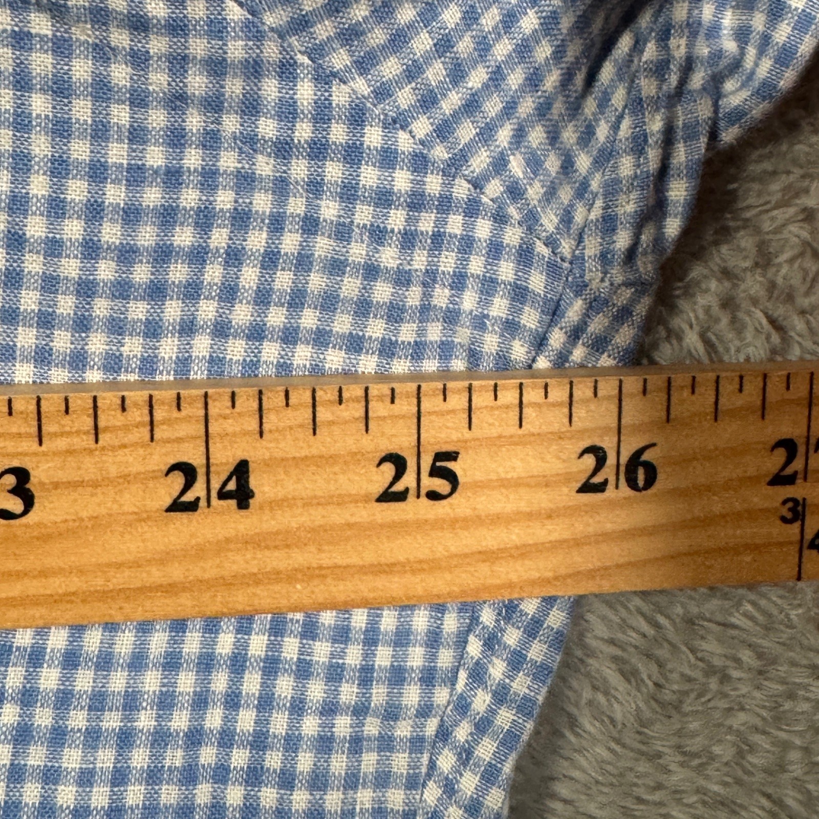 Ralph Lauren Blake Shirt Mens M Blue Gingham Check 100% Linen Button Down
