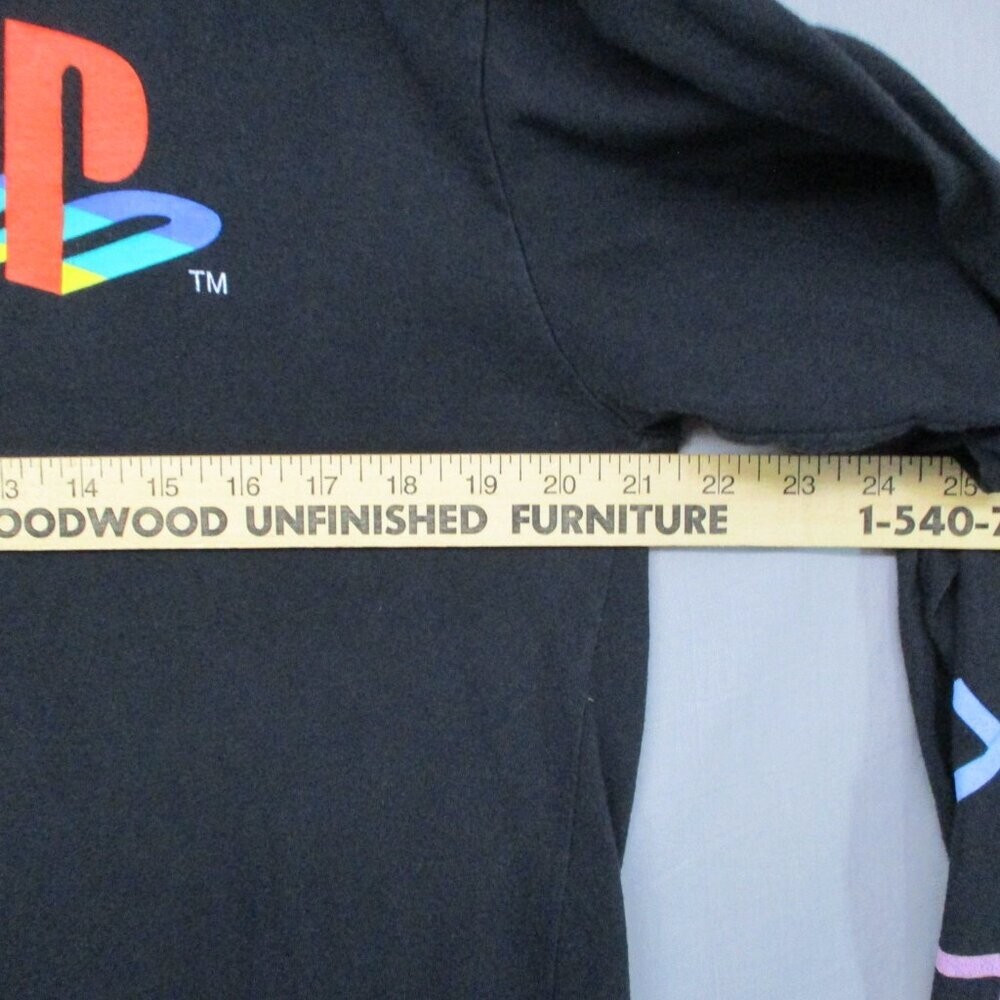 PlayStation Graphic Print Logo & Buttons On Sleeve Black Men Size | L