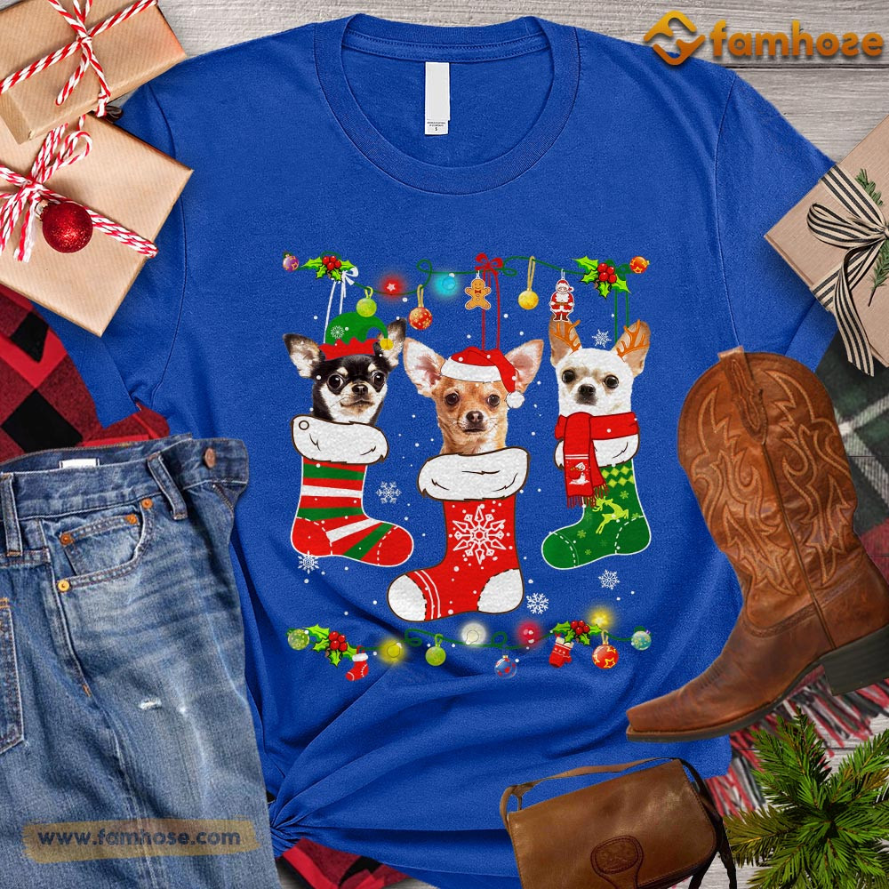 NEW Christmas Dog Heavy Cotton BLue T shirt S-5XL