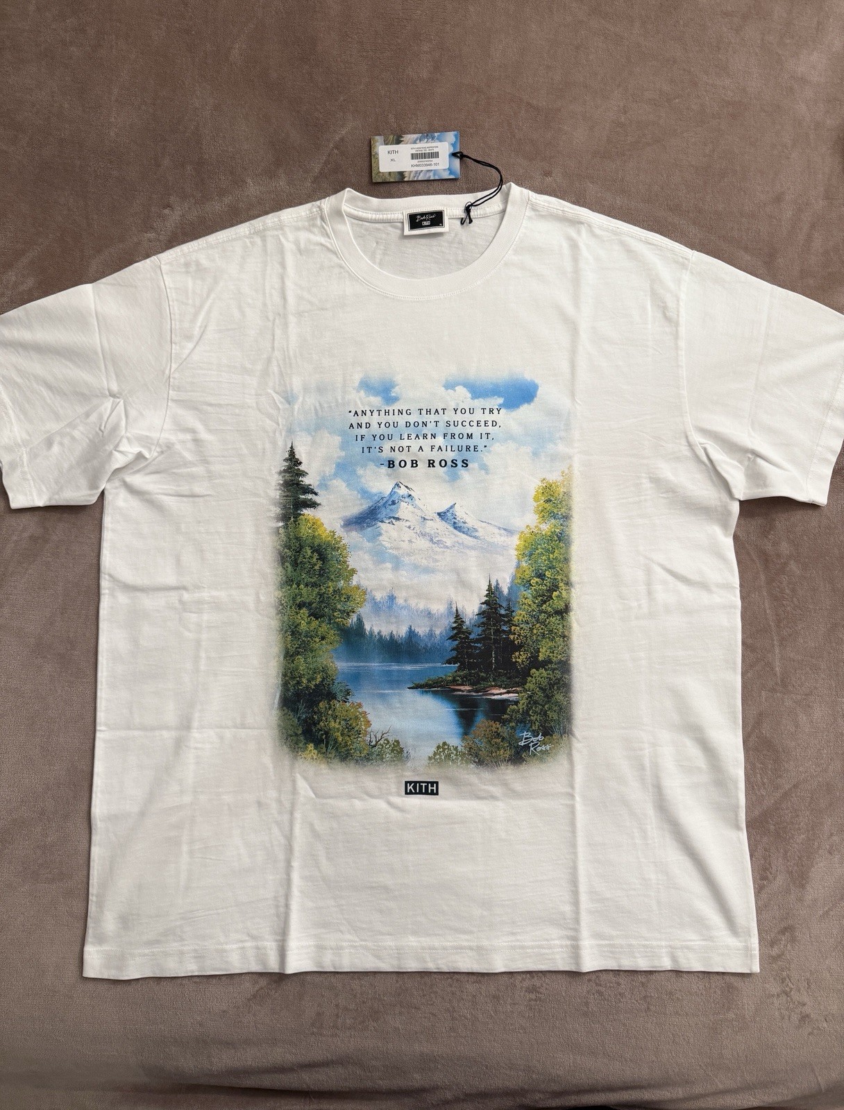 XL Kith Bob Ross Inspiration Vintage Tee Shirt Trees Painting Motivational Quote