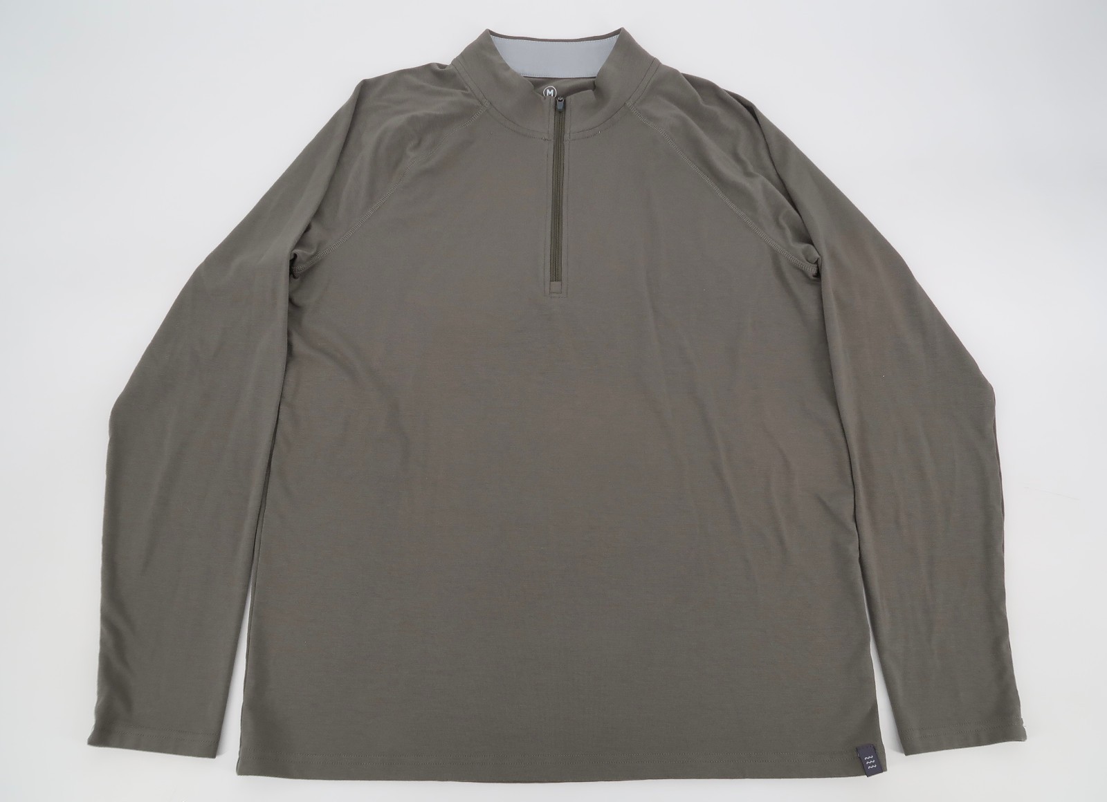 Free Fly Mens Medium 1/4 Zip Pullover Bamboo Flex Olive Green Outdoor Hiking