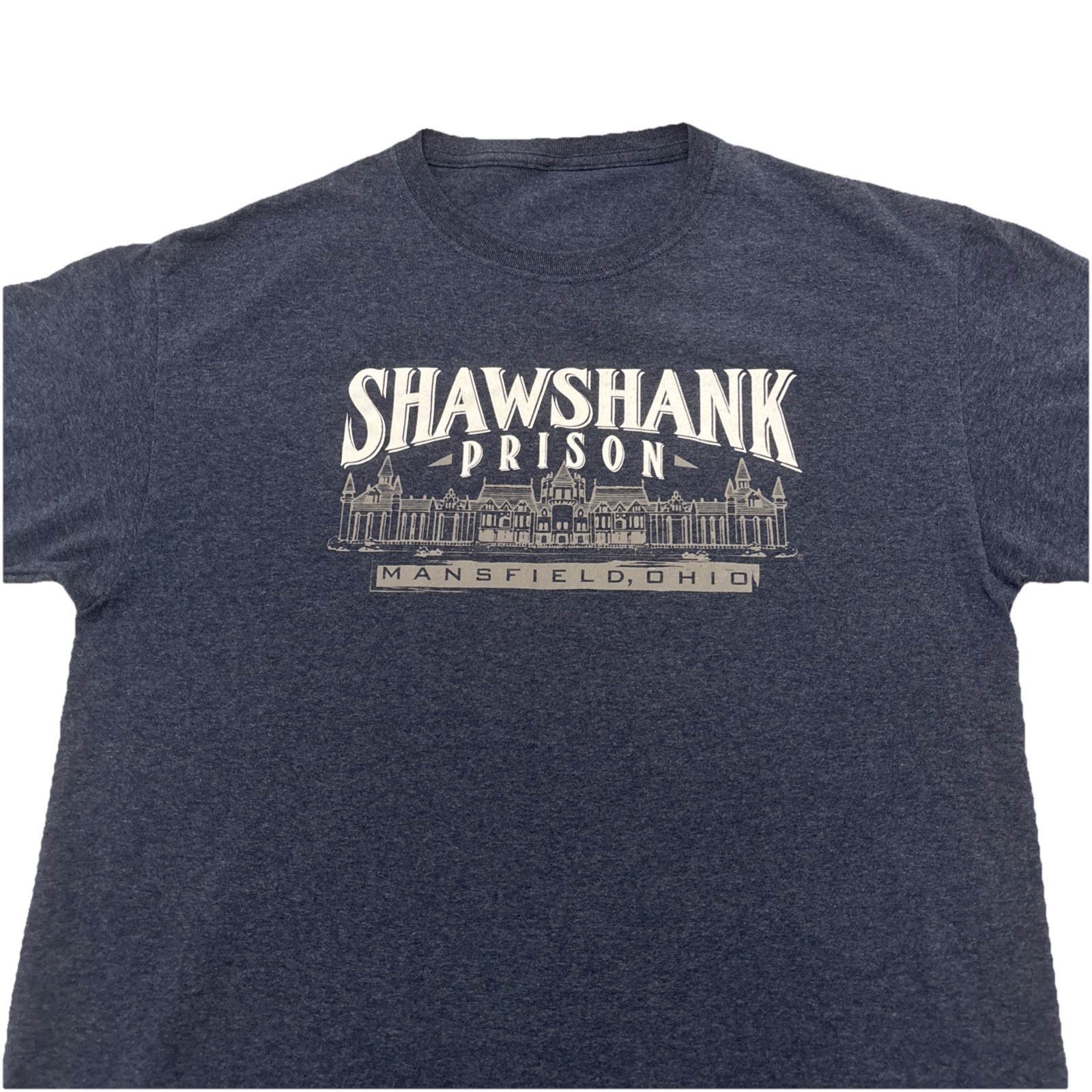 Shawshank Redemption Prison Short Sleeve Graphic Quote T-Shirt Blue ✅ Size Large