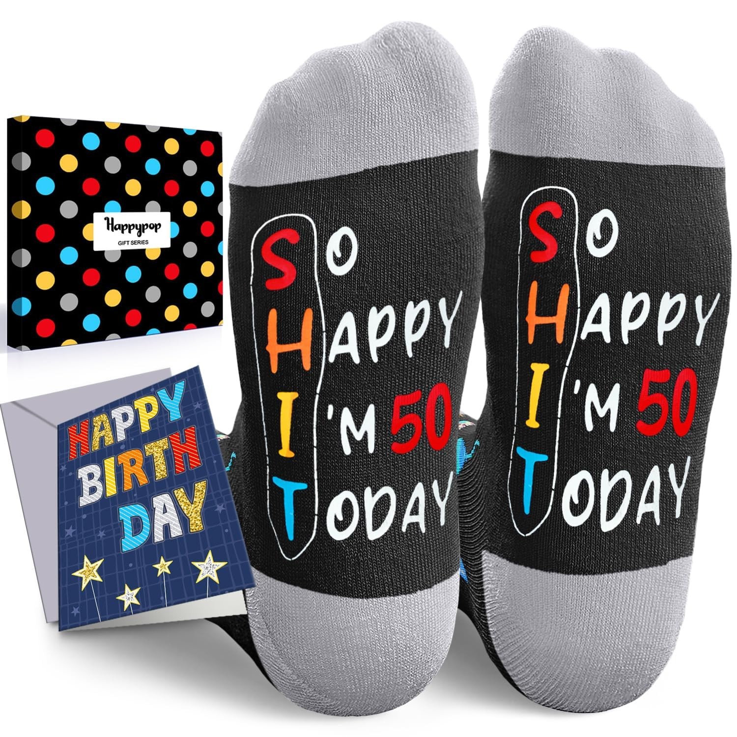 50th Birthday Gifts for Him – Her Socks for 50 Year Old Women Men Male, Happy…