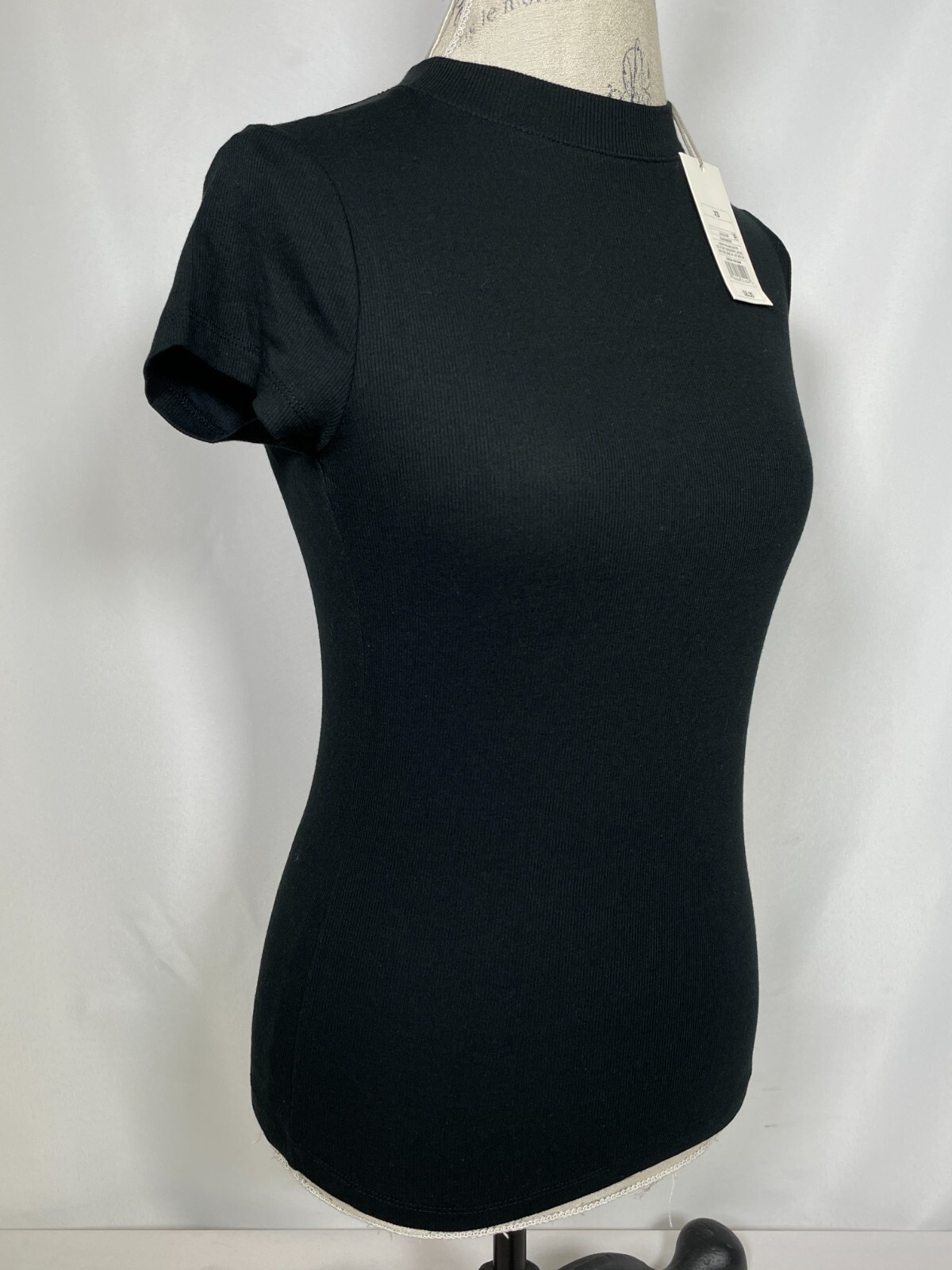 A New Day Black Cotton Blended Crew Neck T-Shirt Top Women’s SMALL NWT