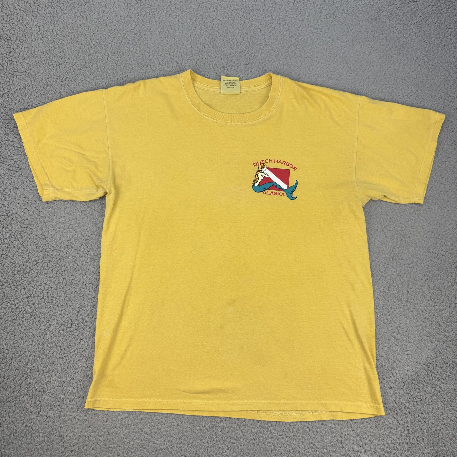 Vintage Dutch Harbor Alaska Shirt Mens Medium Mermaid Authentic Pigment 90s