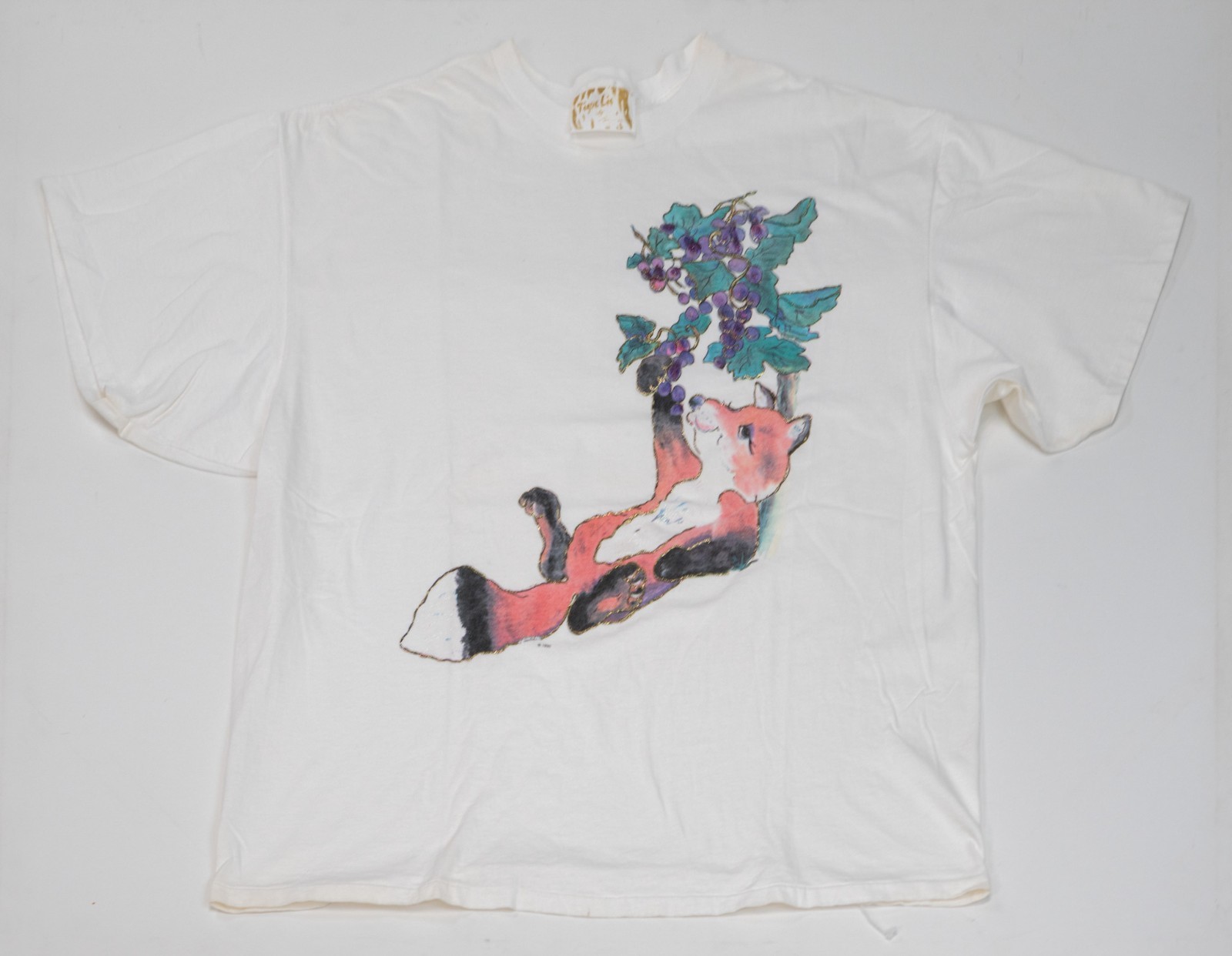 True Vintage 90s Fox Art Tee 3XL Beach Shirt Mom Humor Wine Loungewear Oversized