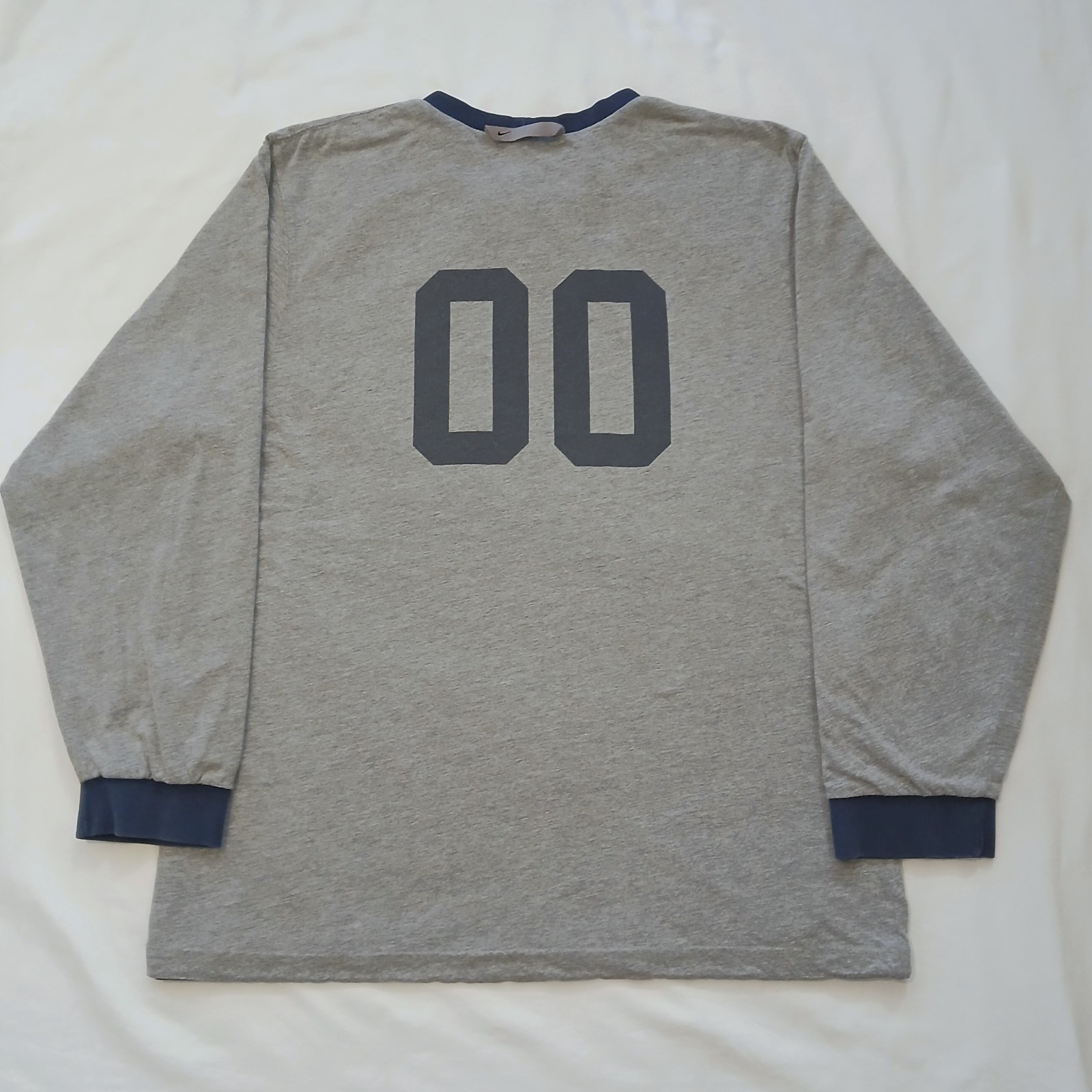 Vintage Nike Reversible Long Sleeve Shirt Mens Large Gray And Blue Heavyweight