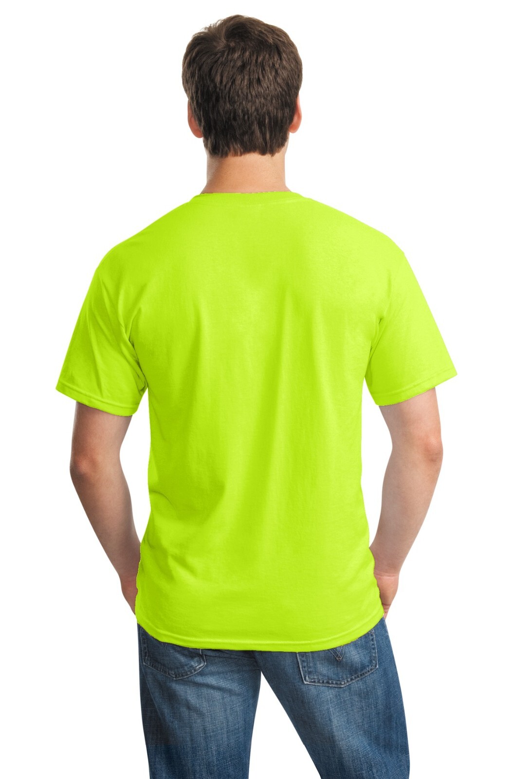 GILDAN High Visibility Shirts Safety Orange Green 6 Pack Mix 5.3 Oz Hi Vis Tee