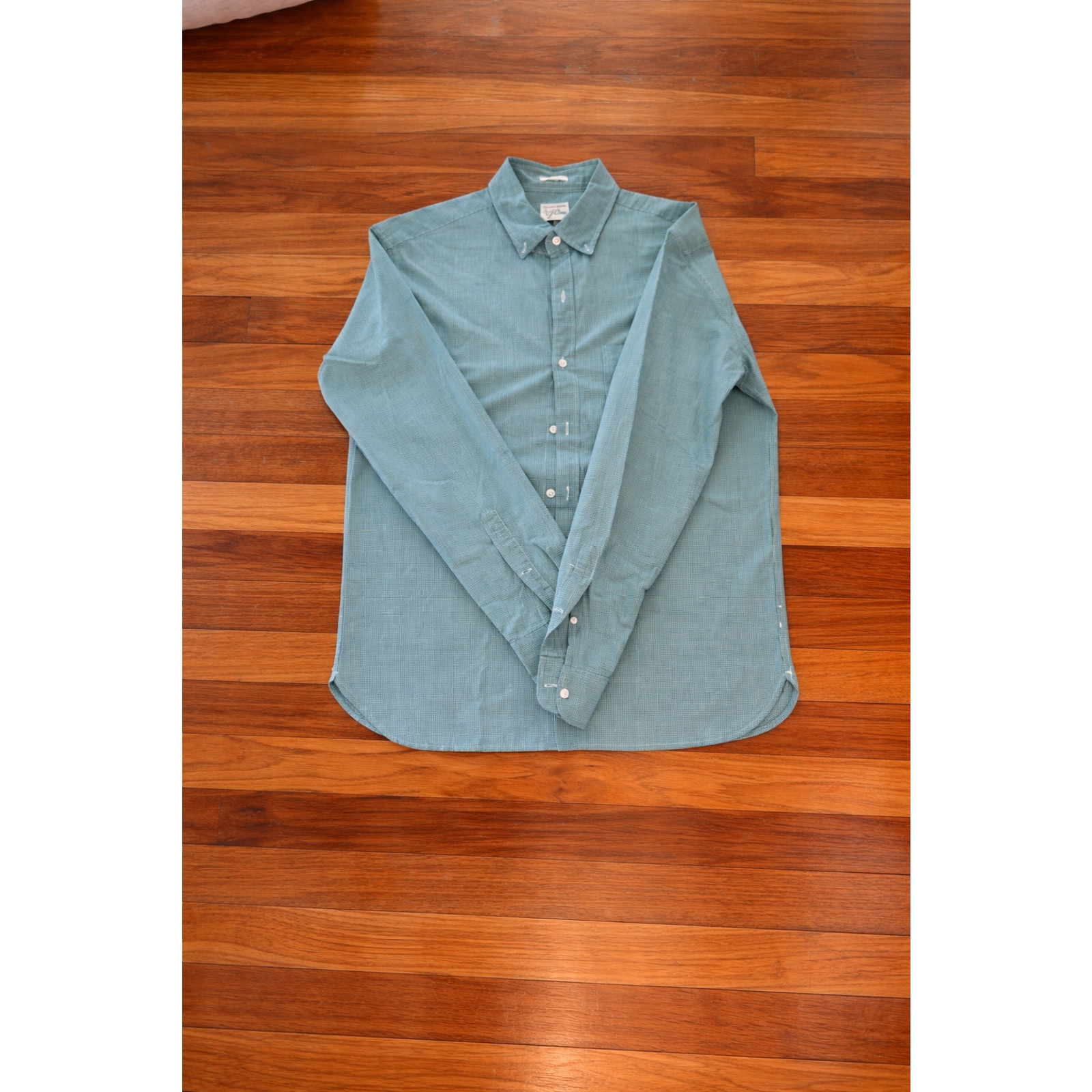 Green and White Checkers Shirt for Man J Crew Medium