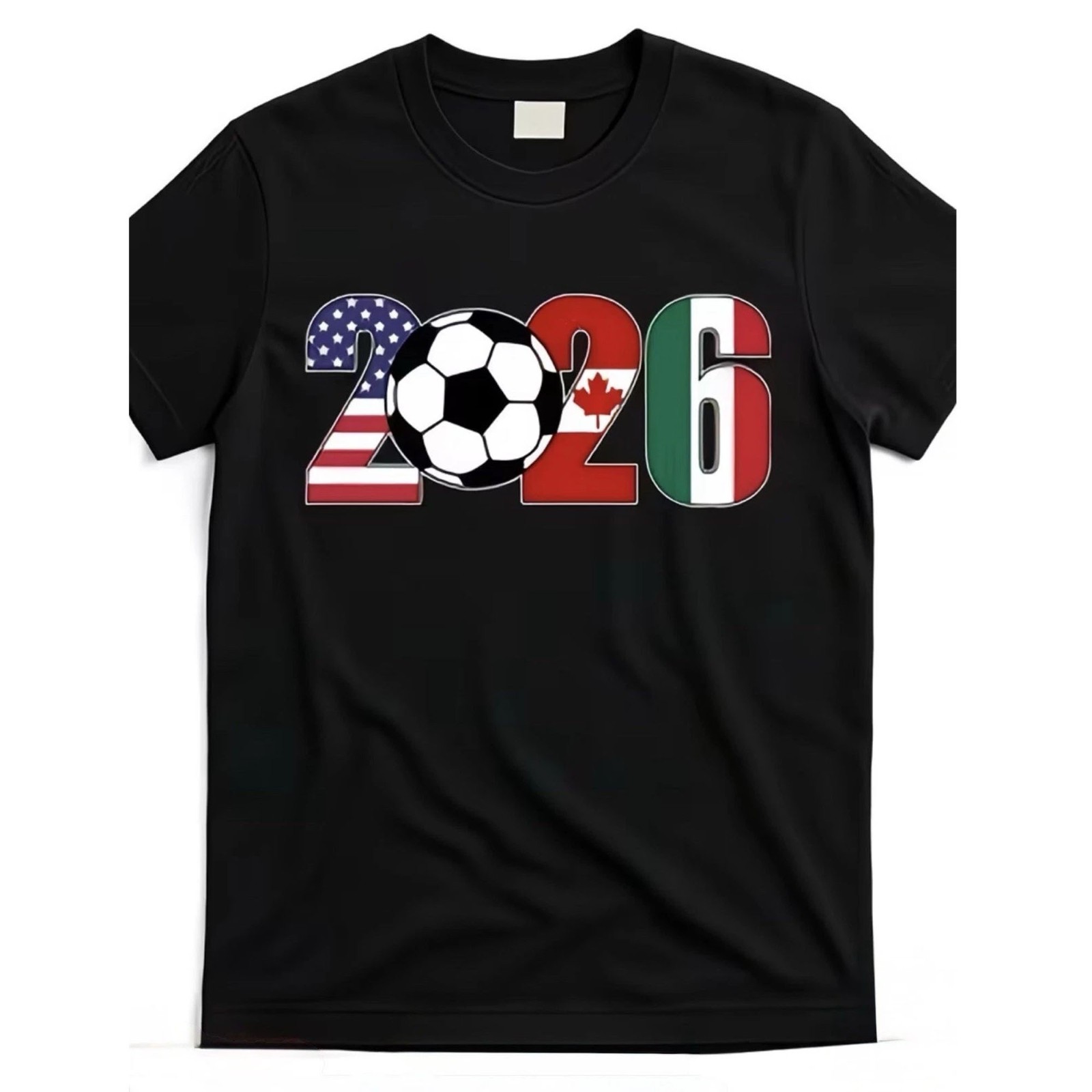 2026 FIFA World Cup T-Shirt Black Soccer Graphic Tee USA Football X-Large
