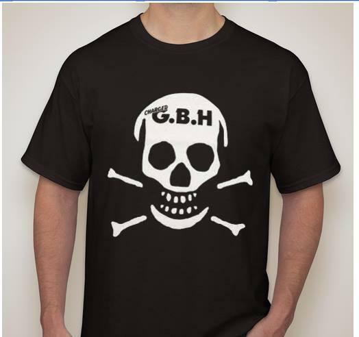 Charged GBH Skull T-shirt Tee Punk Rock Underground Music Rock Medal