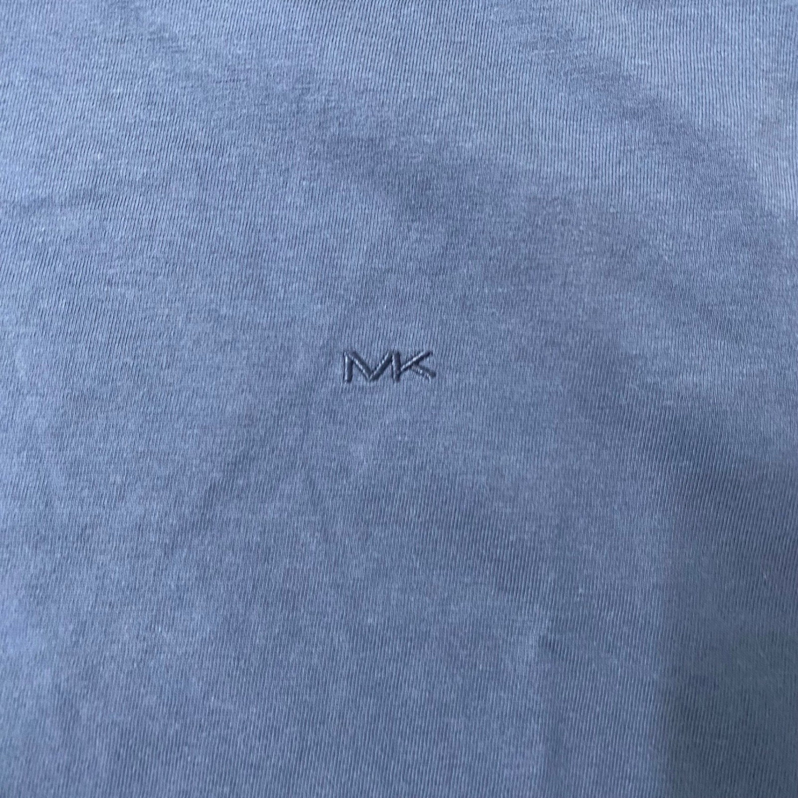Michael Kors MK Mens Blue Crew Neck T Shirt With White Stripe Accent XL