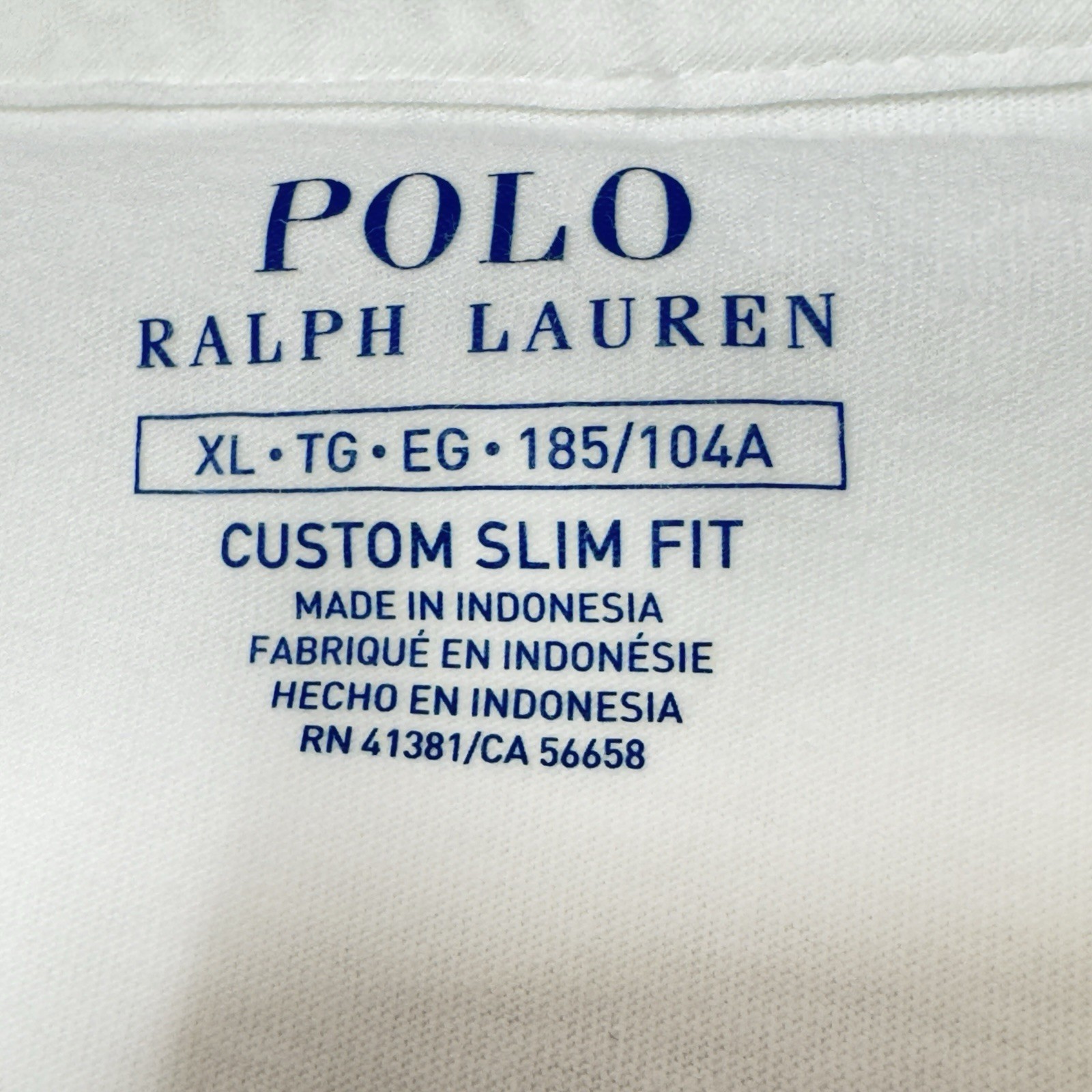 Polo Ralph Lauren Men’s White T-Shirt Custom Slim Fit Pony Logo Size XL