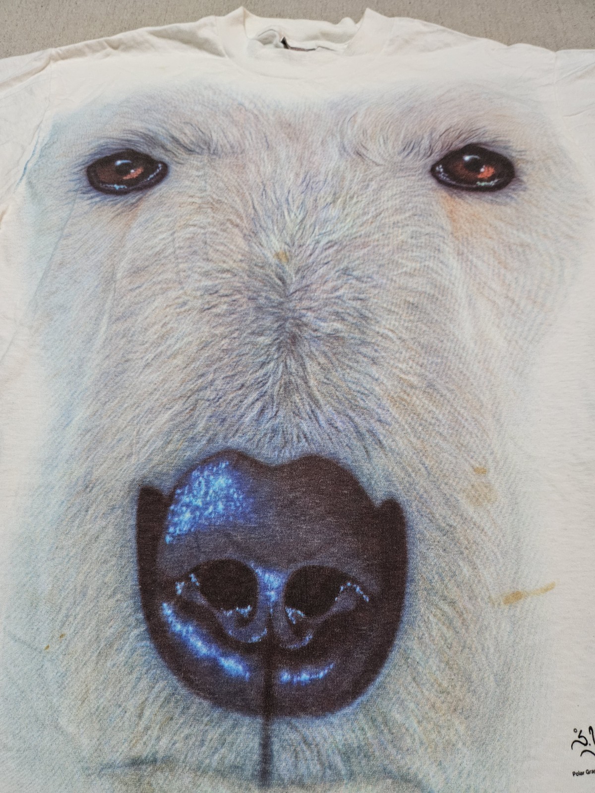 Vintage Polar Bear Face Nature T Shirt S. Young Polar Graphics Oneita USA L