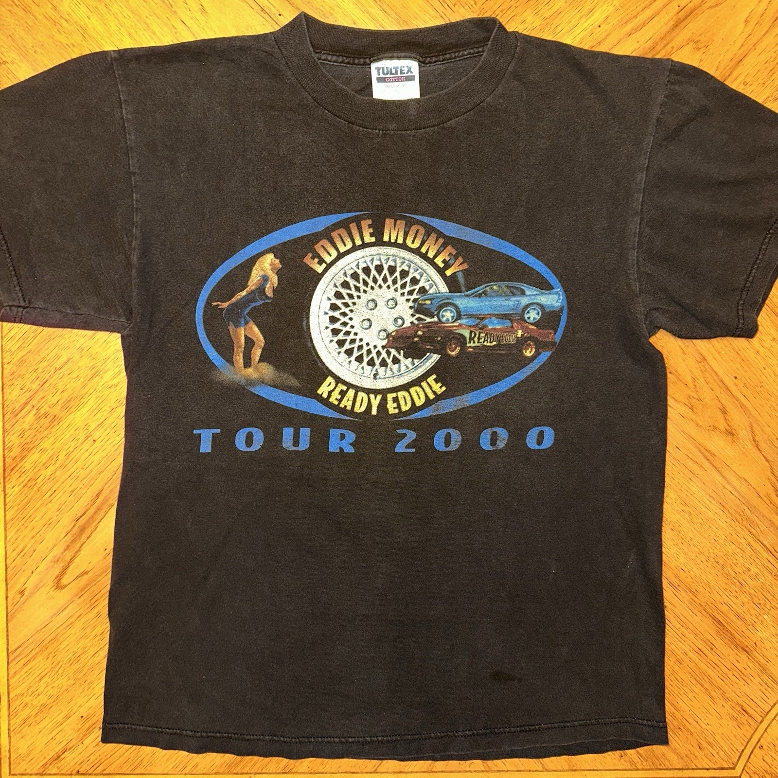 Vintage Eddie Money Tshirt Size Medium Black Ready Eddie Tour 2000 Y2K RARE VTG