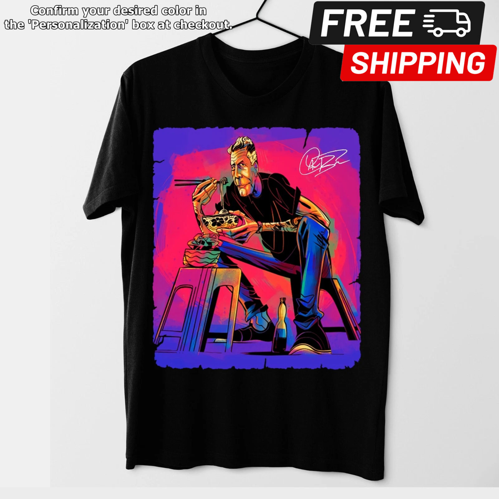 New Popular Anthony Bourdain Caroon Band Member Men S-5XL Tee