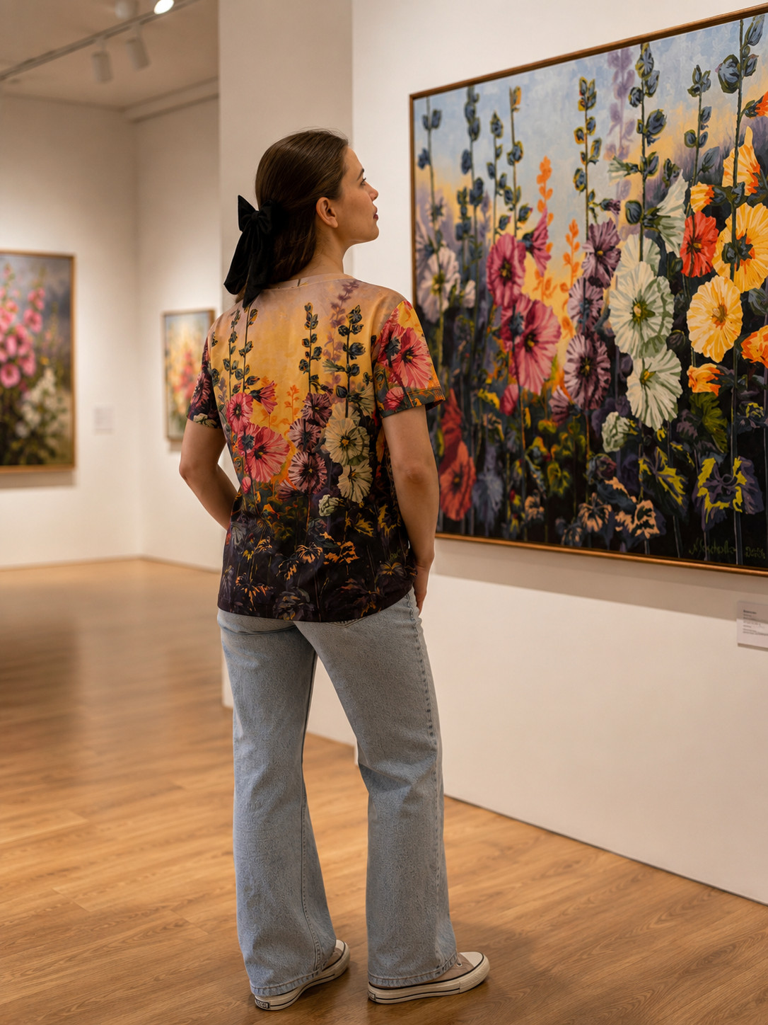 Wearable Art T-Shirt Floral Garden Print by Natalia Savchenko Women’s To Ukraine
