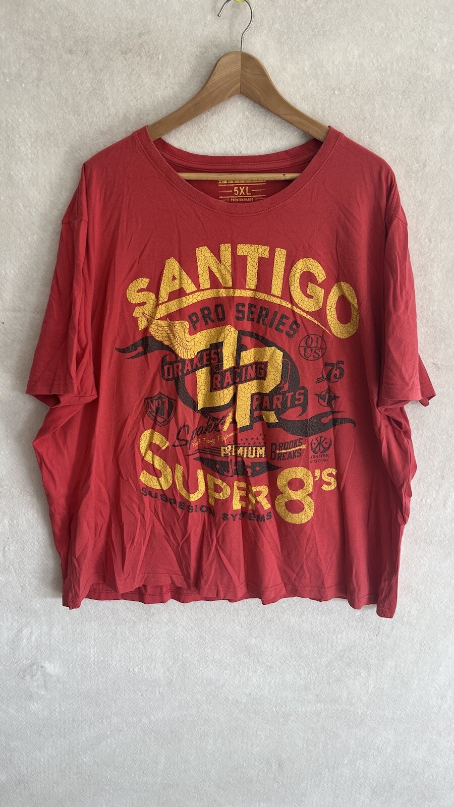 Kmart Mens Vintage Style Print T-Shirt Tee Top 5XL Santiago Super 8s Car Garage