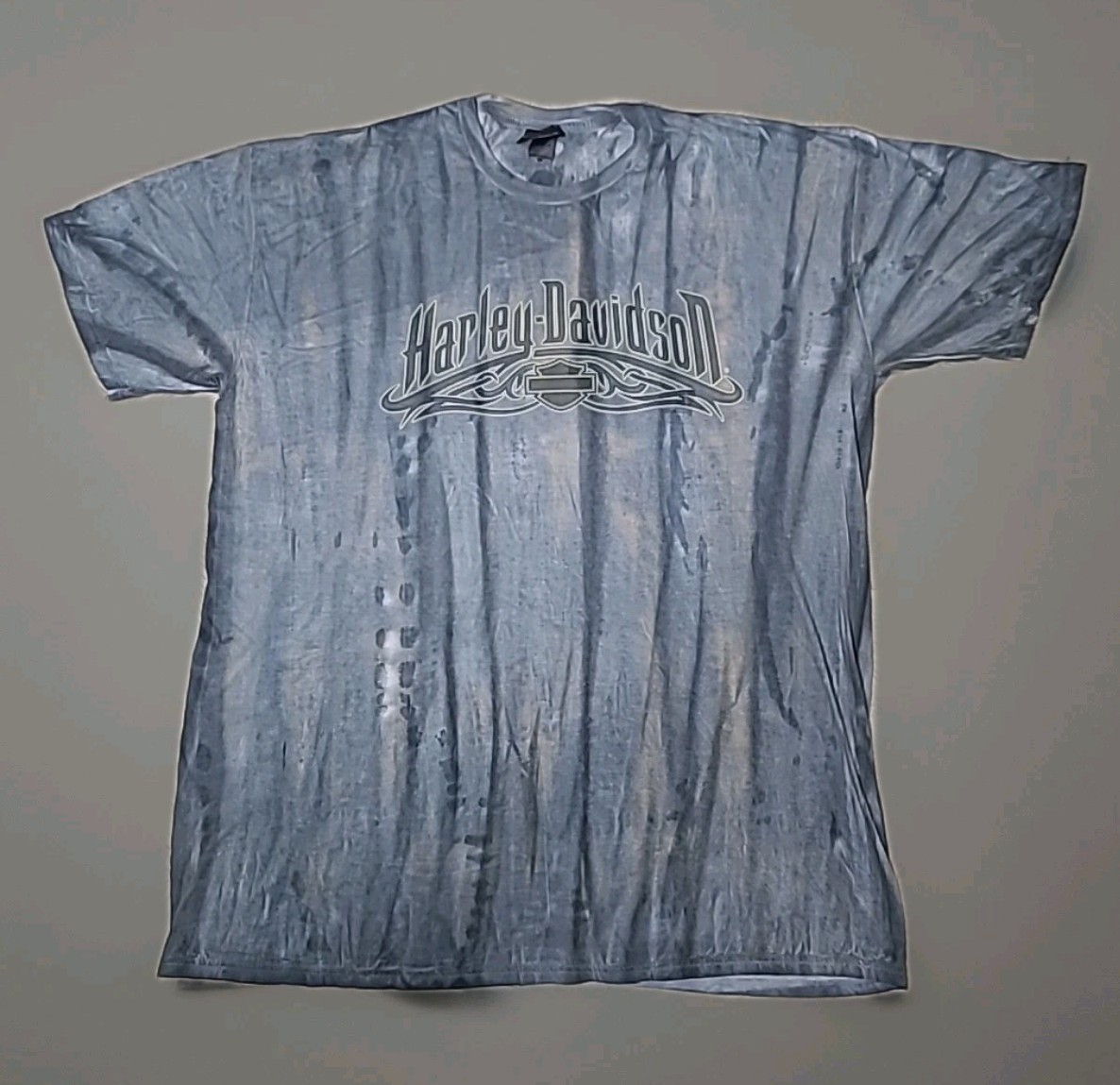 Harley Davidson 2X Blue TieDye T-Shirt Mancuso Houston TX on Genuine H-D Label