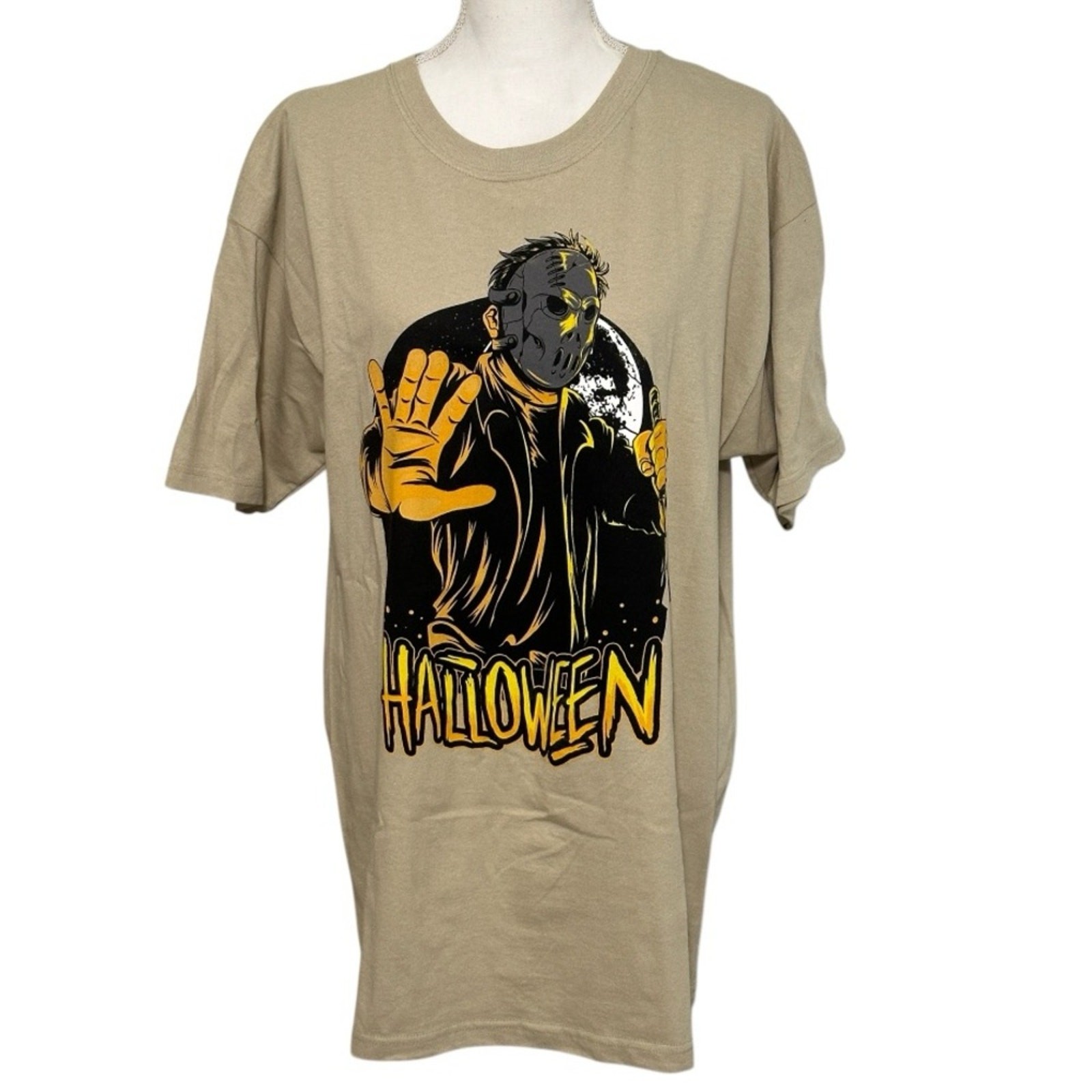 Brooklyn Vertical Tan Michael Myers Halloween Unisex Tshirt NWOT
