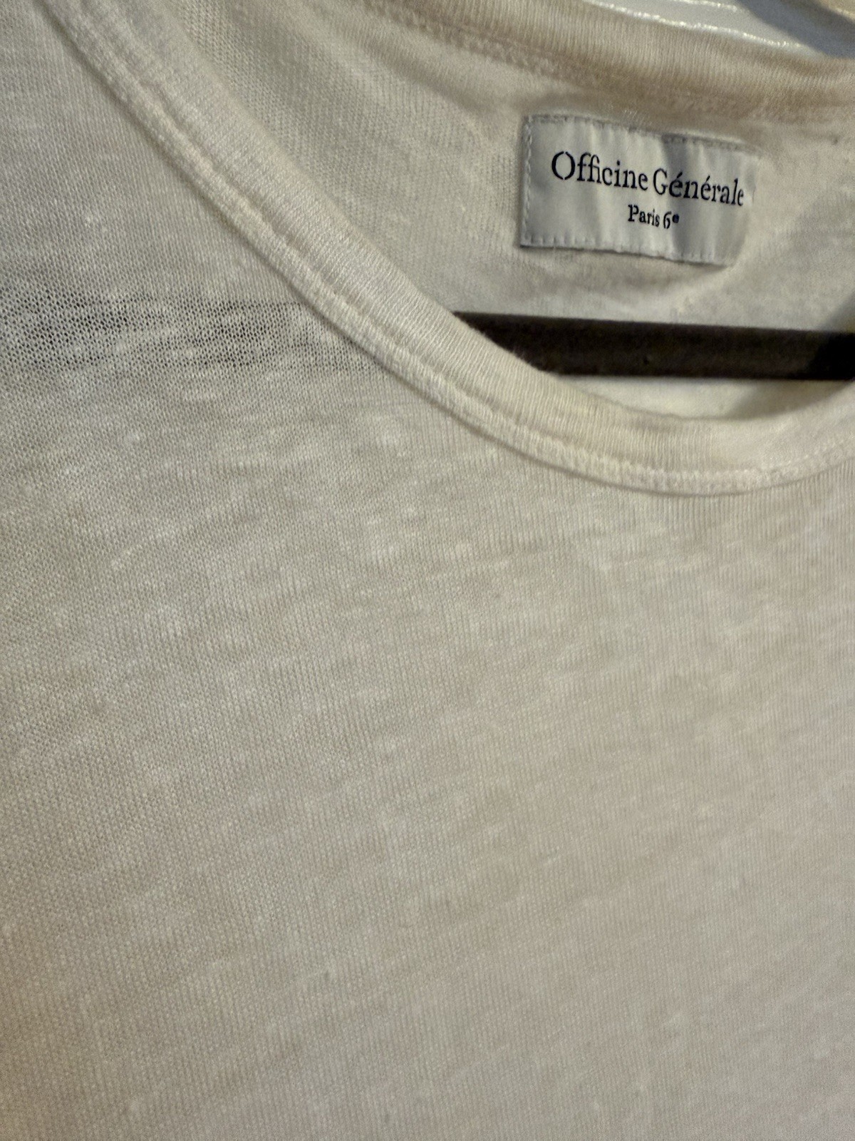 Officine Générale Ivory Linen Tee Shirt ~ XL ~ Made In Portugal ~ Mint!