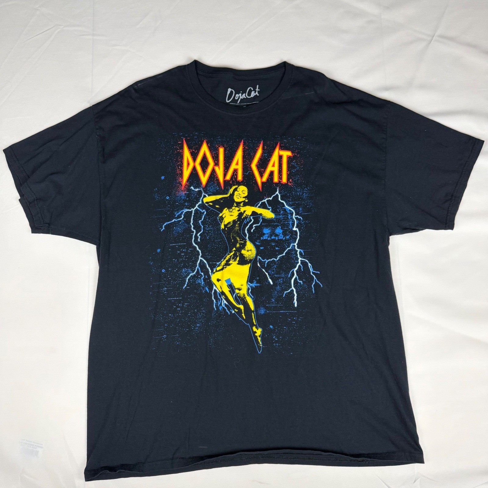 Doja Cat Official Graphic T-Shirt Black XXL Lightning Bolt Tour Merch Tee Cotton