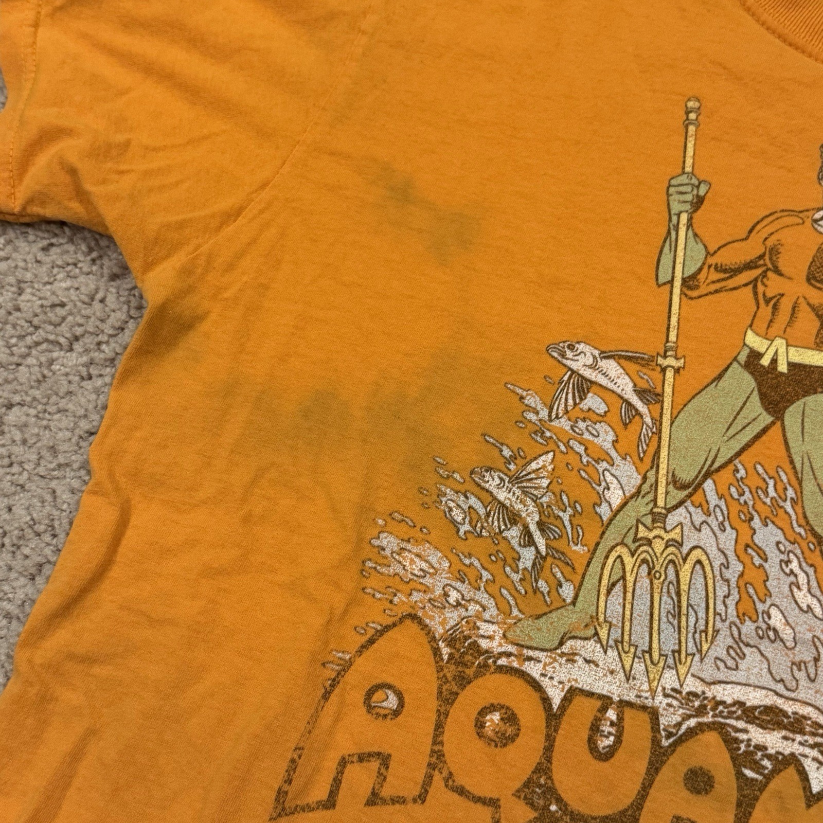 Vintage Aquaman DC Comics Originals Orange Adult Medium Graphic T-Shirt, Y2K