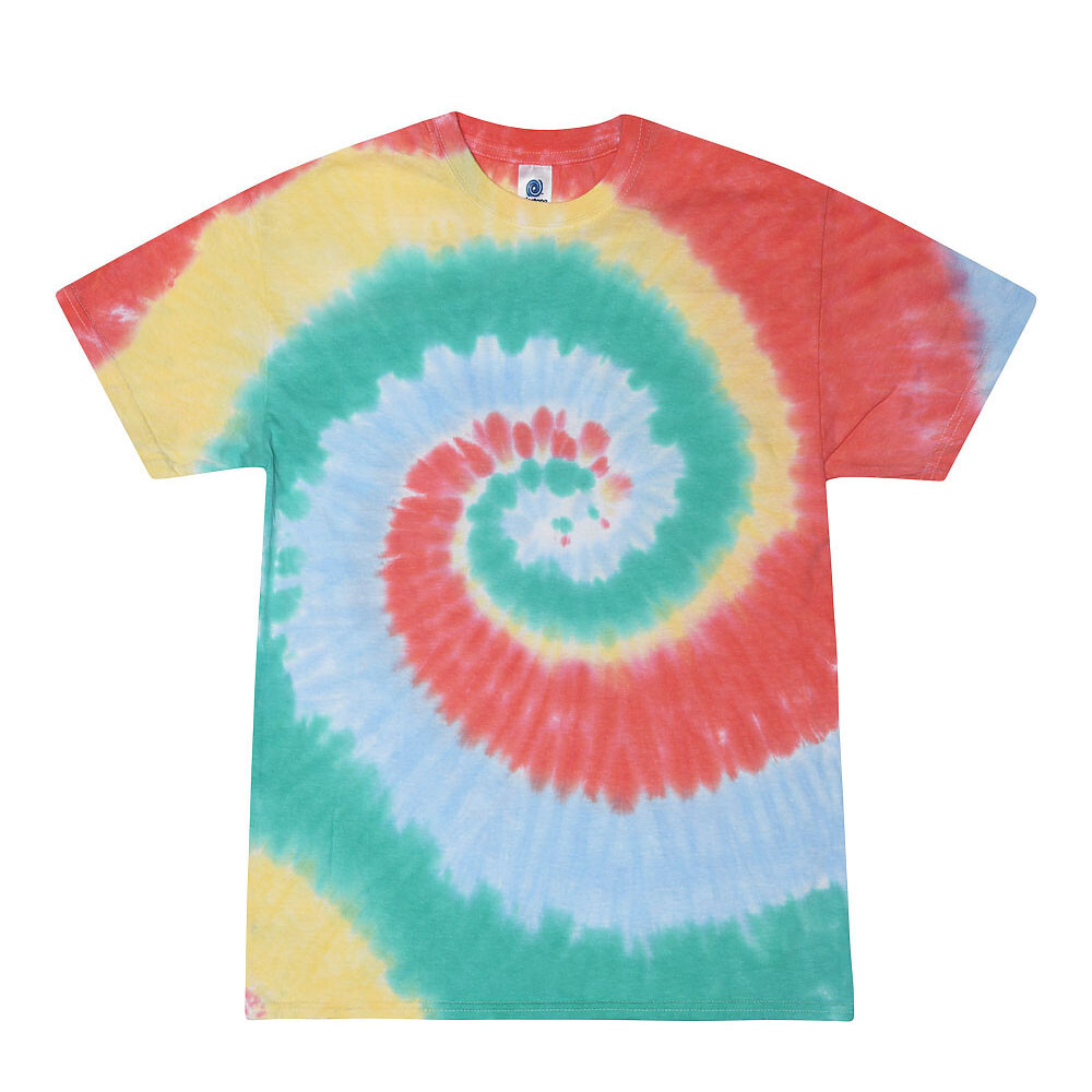 Multi-Color Tie Dye T-Shirts, Kids & Adults Short Sleeve Cotton Colortone