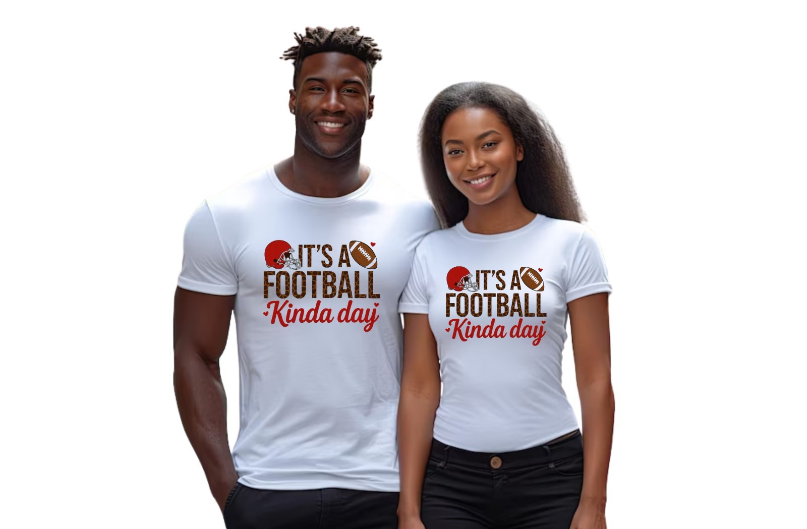 It’s Football Kinda Day T‑Shirt Cute Heart Unisex Football Tee Game Day Lovers