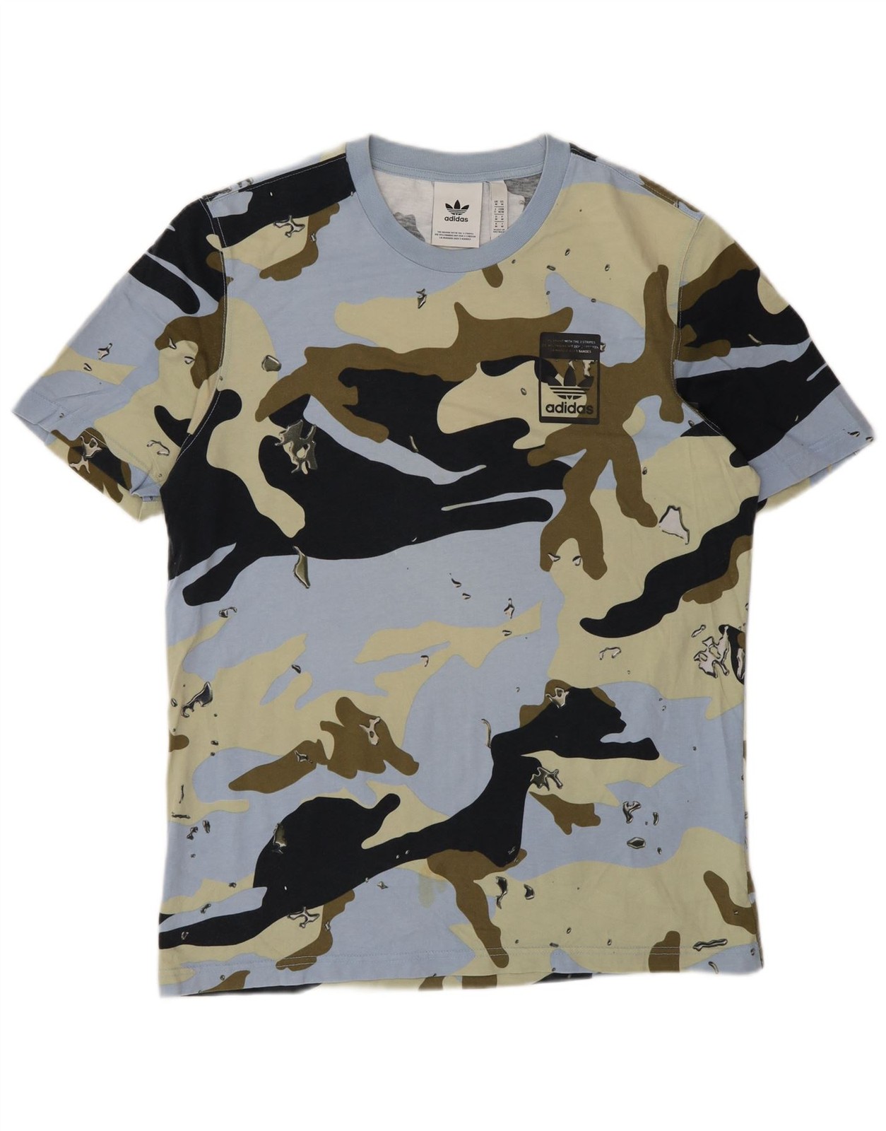 Adidas Mens T-Shirt Top Medium Multicoloured Camouflage Cotton BI41