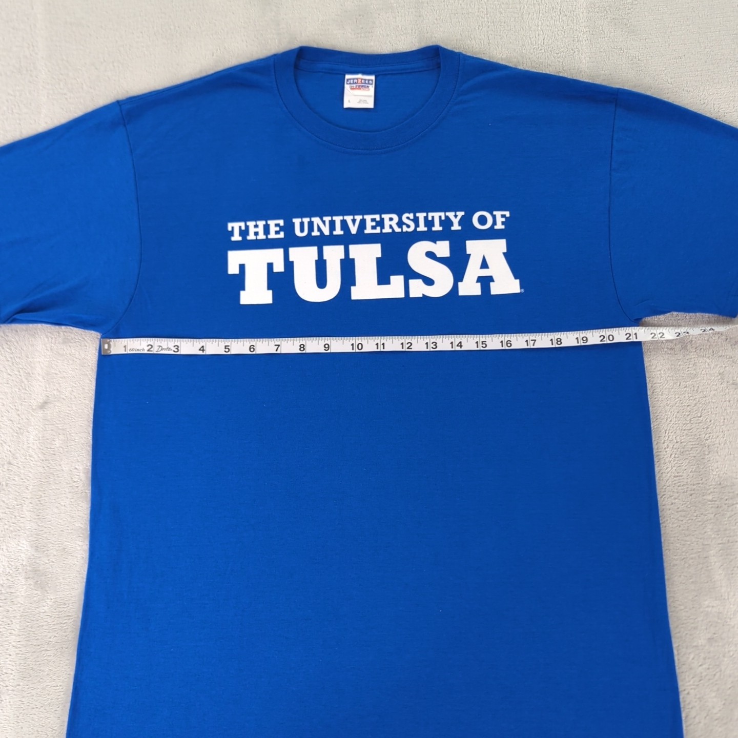 The University of Tulsa T Shirt Jerzees Dri-Power Blue Short Sleeve Men Large