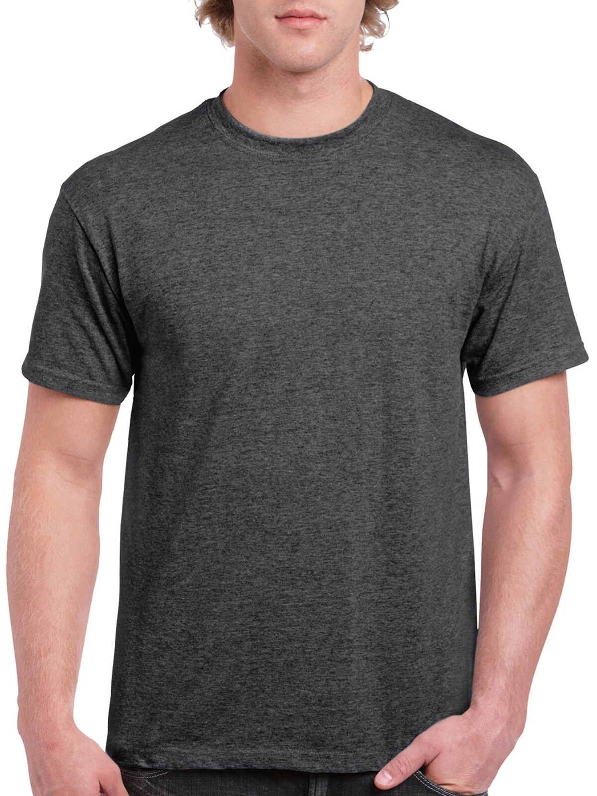 Gildan Mens Ultra Cotton T-Shirt, 2-Pack, Dark Heather, Small
