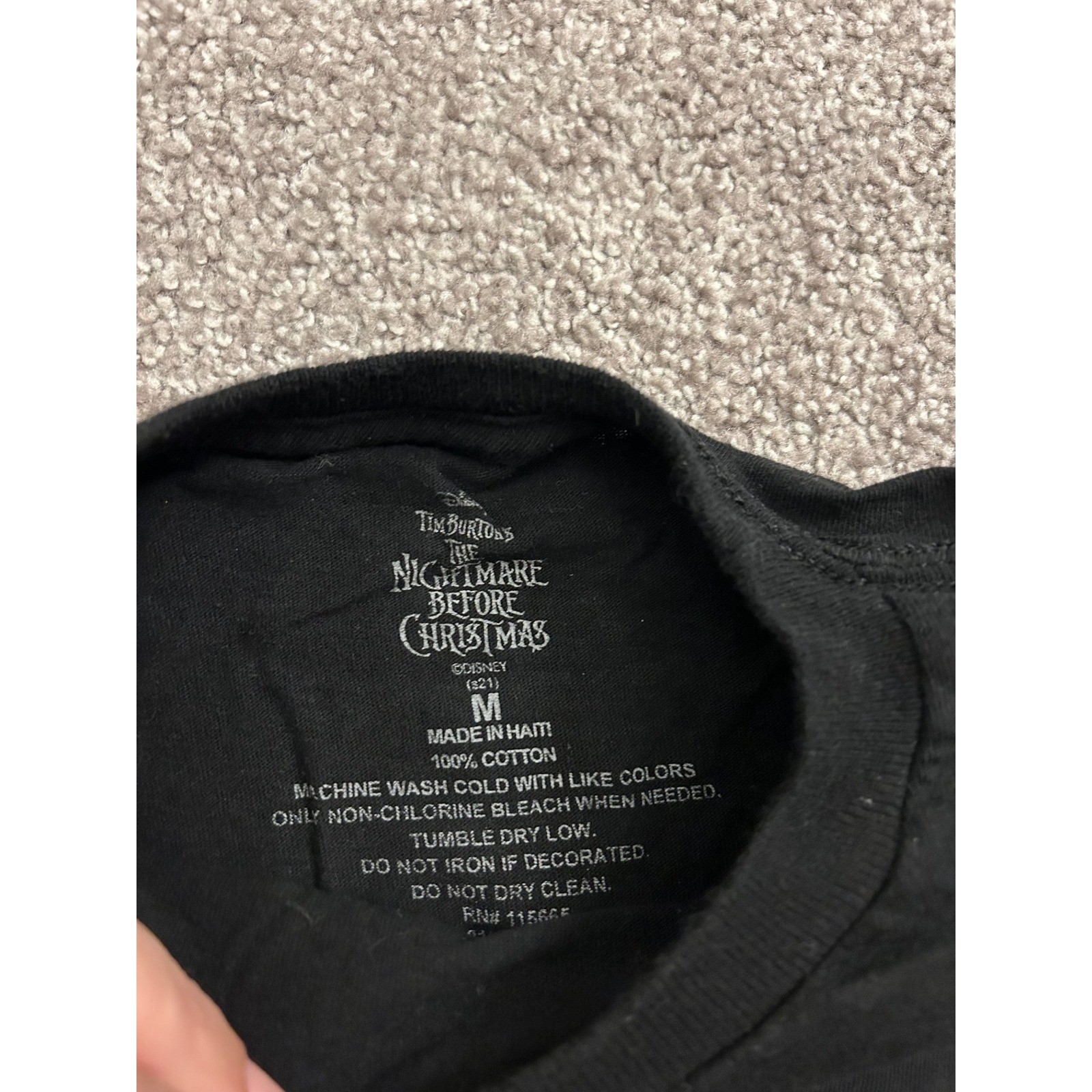 Disney Nightmare Before Christmas TShirt Medium Black Excellent Jack Skellington