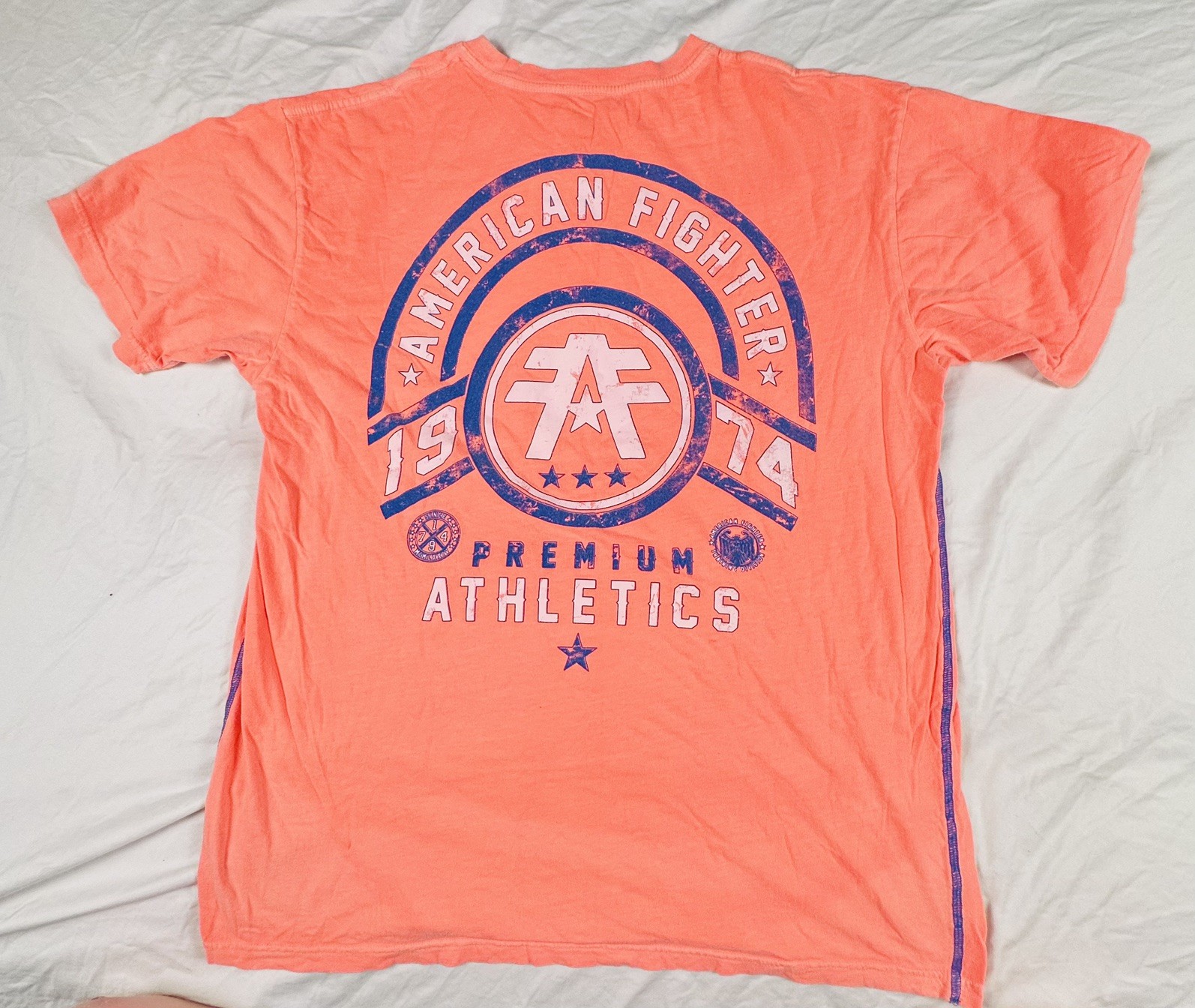 American Fighter Premium Athletics 1974 Neon Orange Graphic T-Shirt Men’s XL