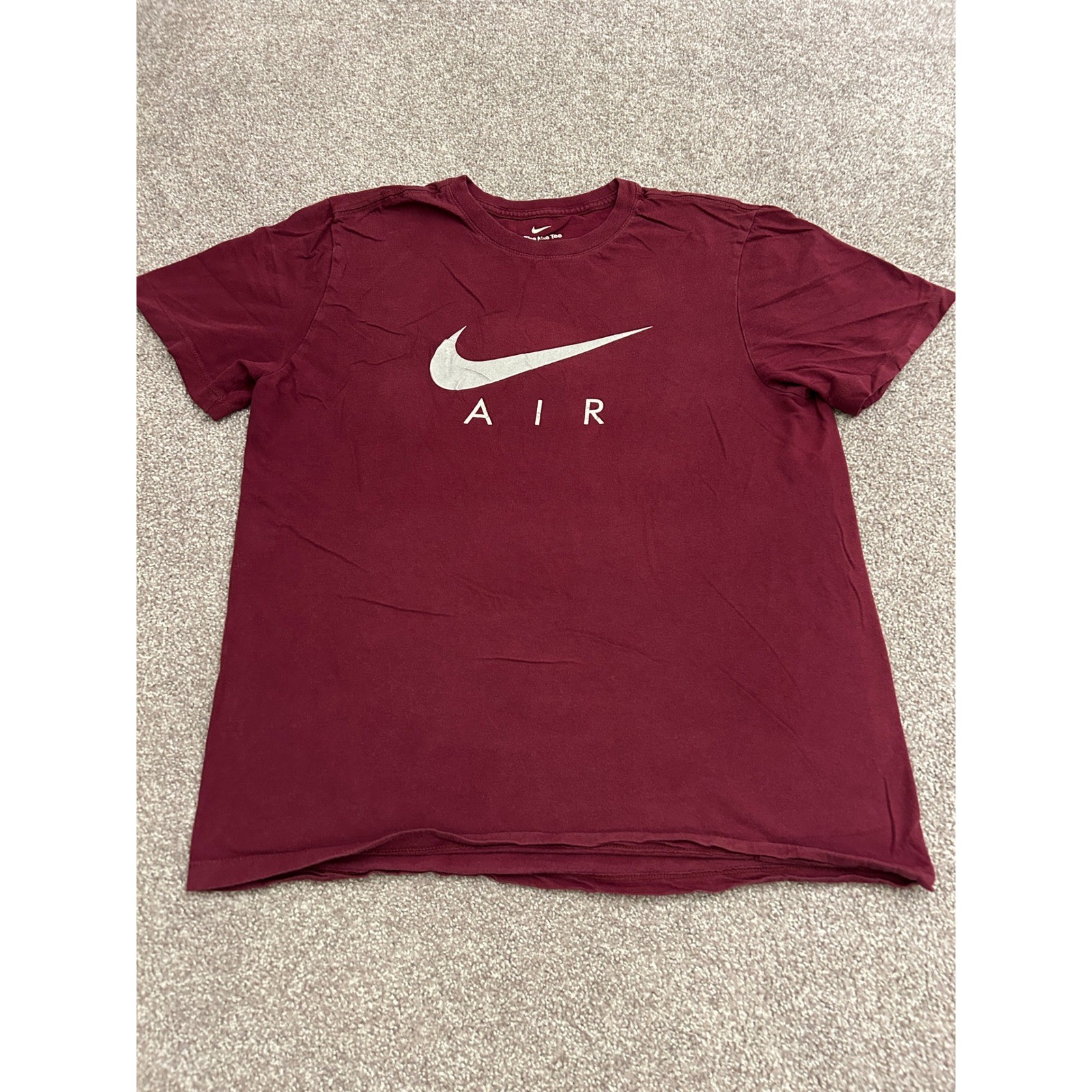 Nike Air T-Shirt Mens Medium Burgundy Excellent Swoosh Logo Short Sleeve Tee
