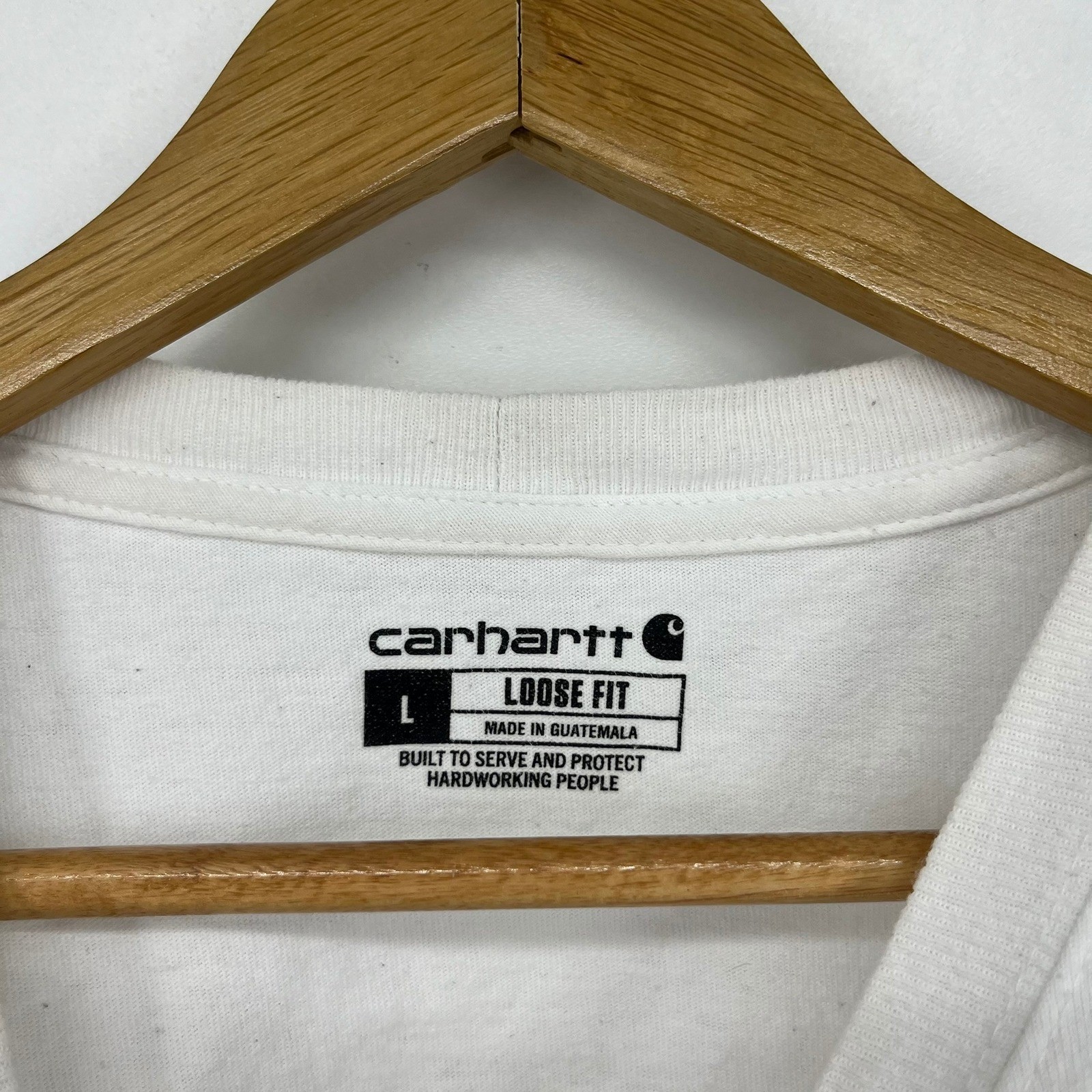 Carhartt Mens White Loose Fit K87-M Short Sleeve Pocket T-Shirt Size Large