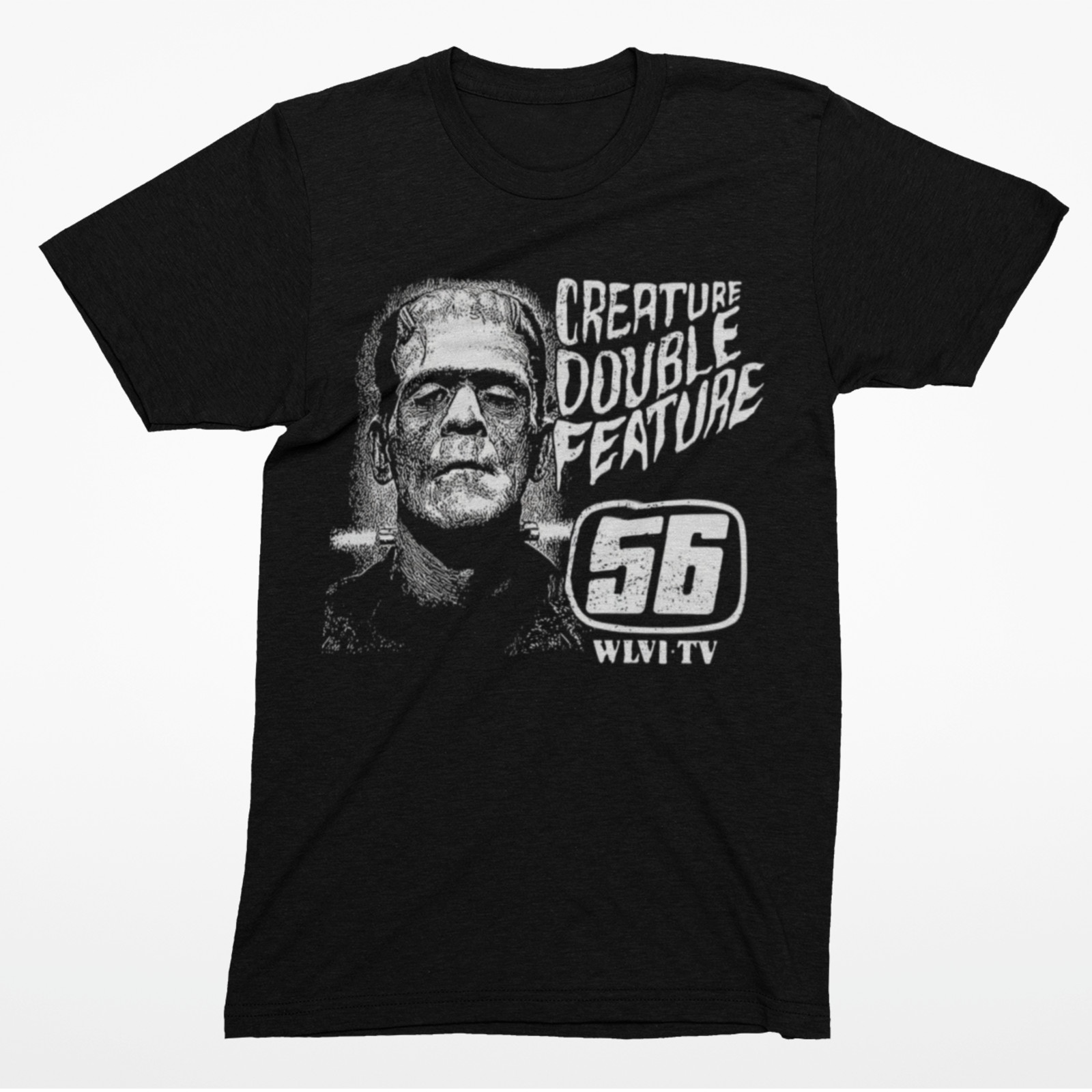 Vintage Horror Movie Fan T-Shirt – Creature Double Feature Frankenstein 56 Graph