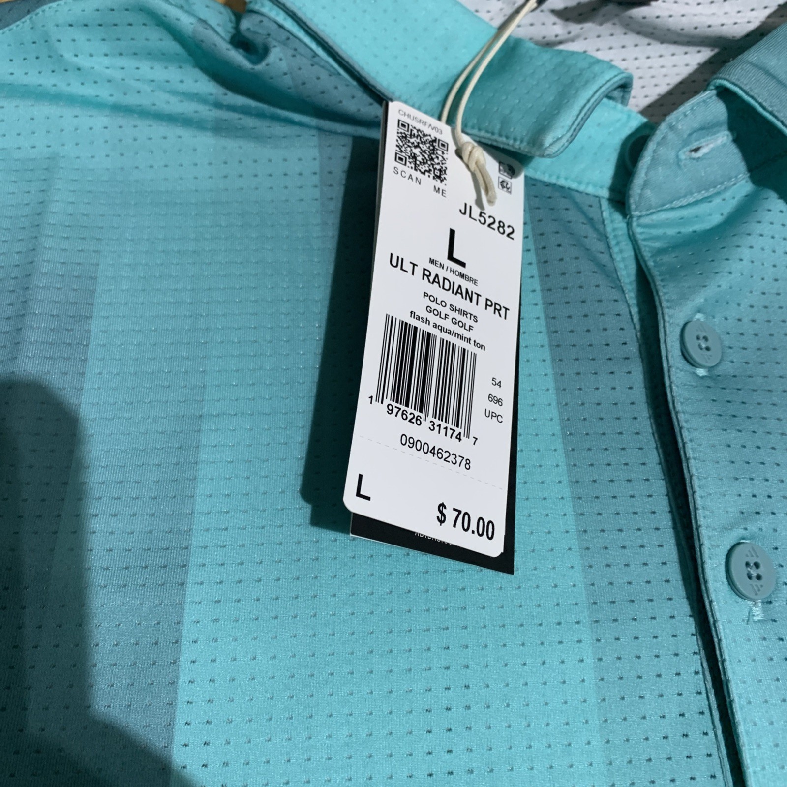 NEW Adidas Ultimate 365 Mesh Radiant Polo Shirt Gray/Blue JL5283 Large